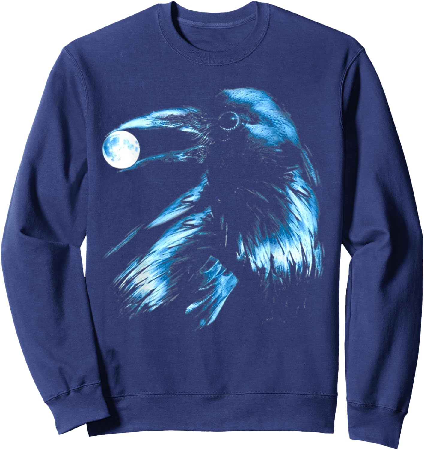 Raven Moon Valhalla North Myths Celtic Symbols Sweatshirt - Sweatshirt | Navy