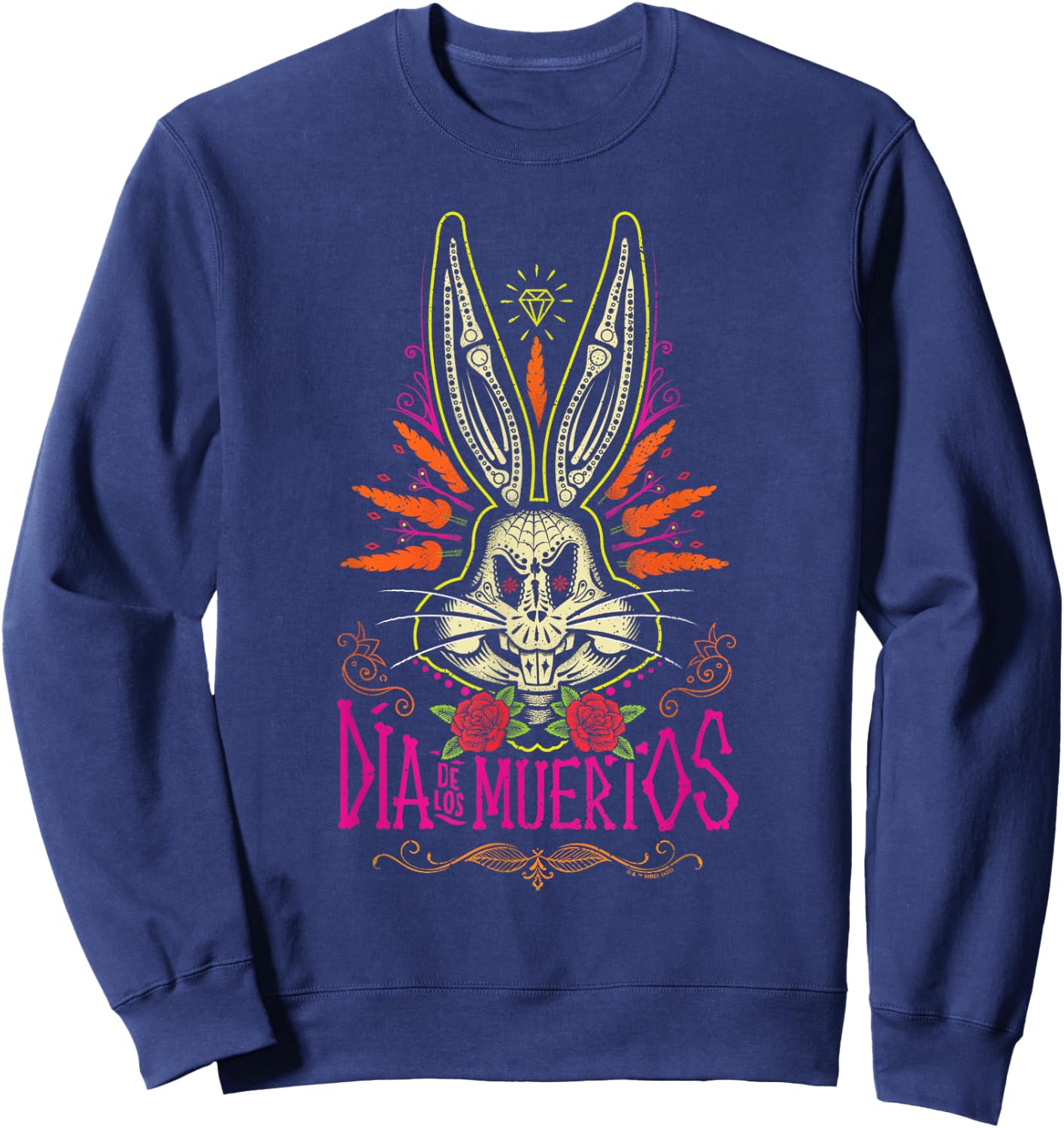 Looney Tunes Dia De Los Muertos Creepy Bugs Bunny Halloween , black, s Sweatshirt - Sweatshirt | Navy