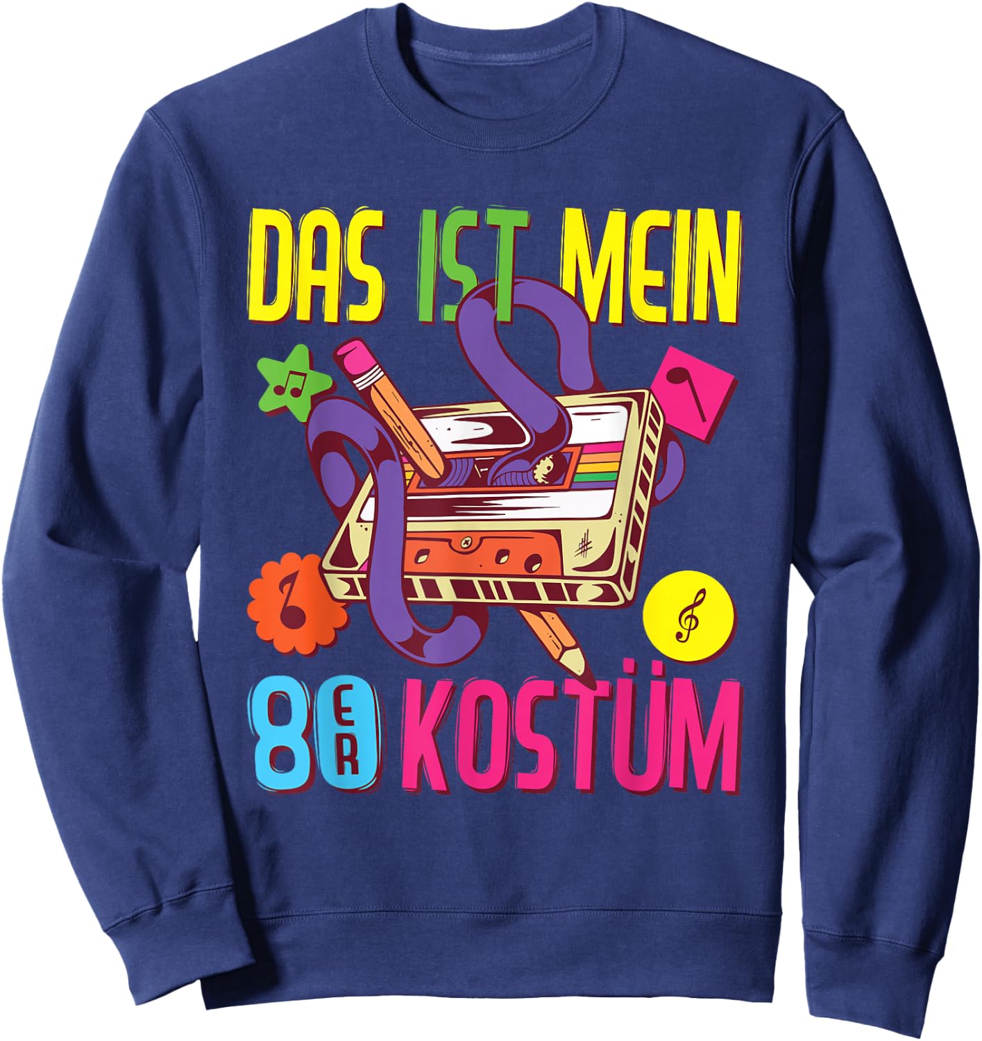 80er Jahre Outfit Damen Herren Das ist mein 80er Kostüm 1980 Sweatshirt - Sweatshirt | Navy