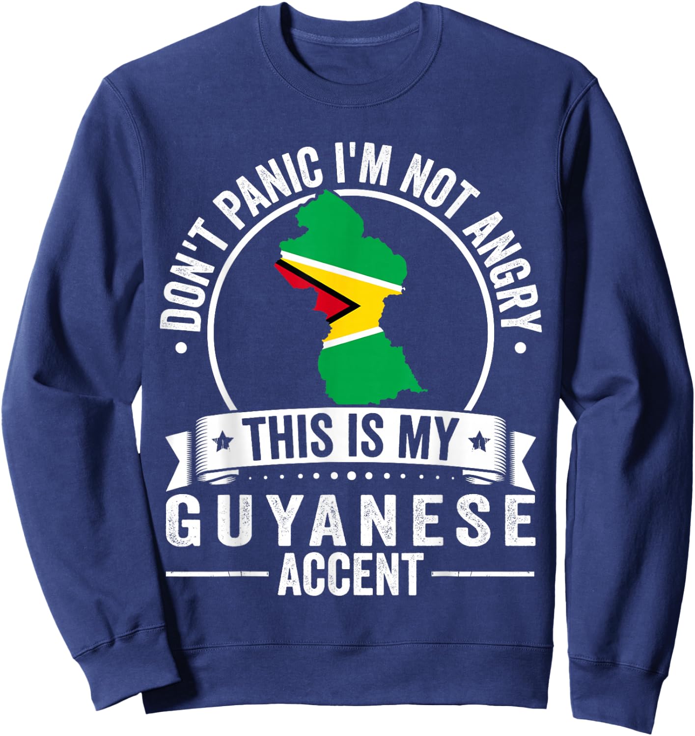 Guyanese Roots Outfit Funny Guyana Heritage Men Women Sweatshirt - Sweatshirt | Navy
