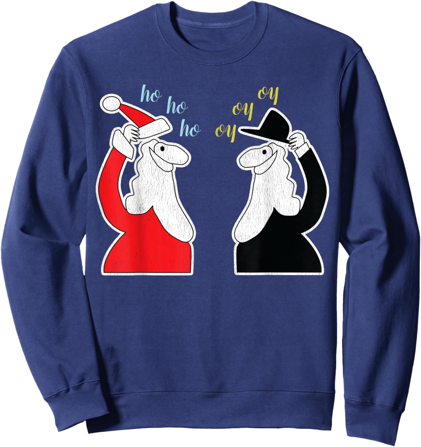 Santa Claus And The Rabbi Funny Christmas Sweatshirt - Sweatshirt | Navy