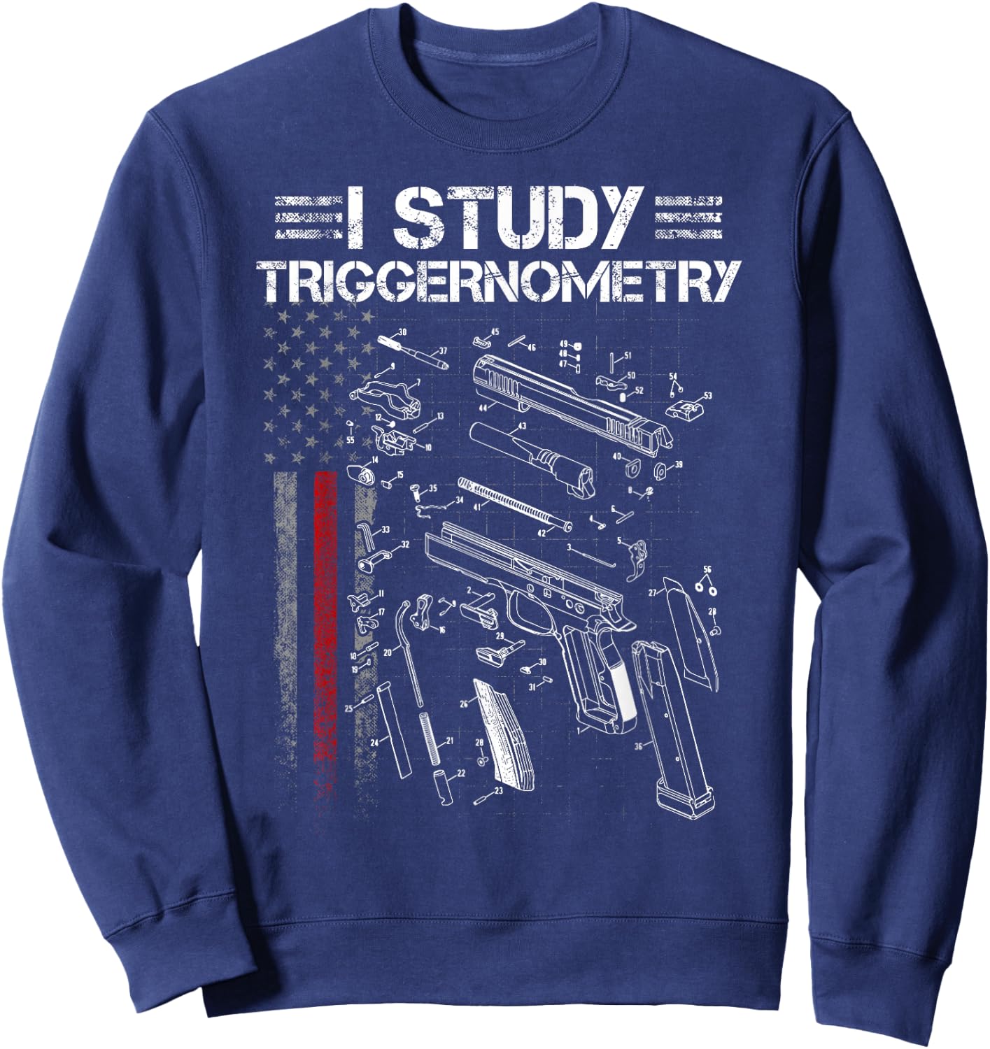 I Study Triggernometry Gun Veteran Christmas Sweatshirt - Sweatshirt | Navy