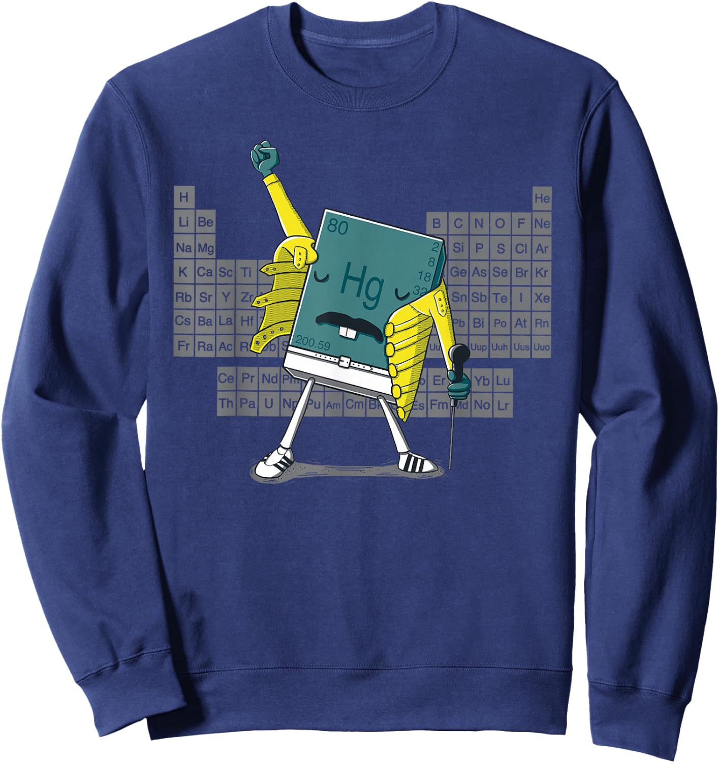 Wissenschaft Chemie Mercury Rock Meme Queen Lol Parodie Freddie Sweatshirt - Sweatshirt | Navy
