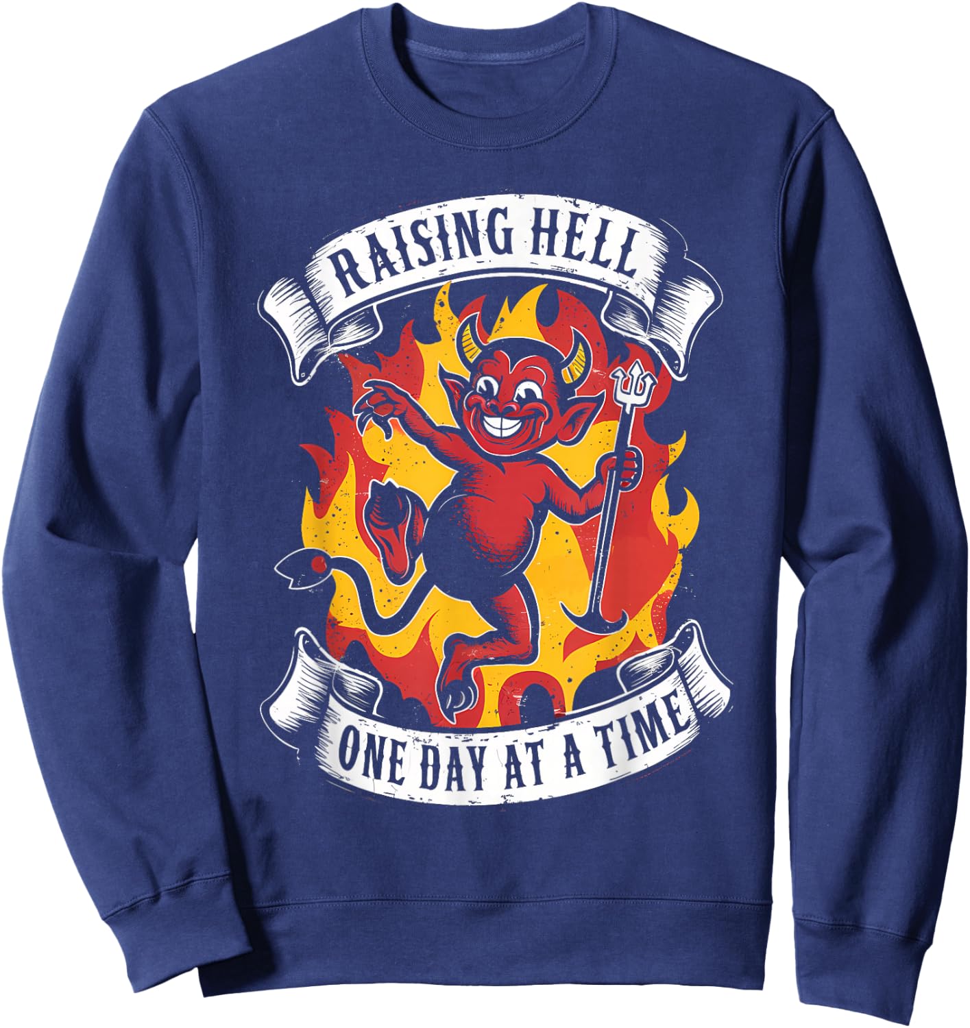Gothic Baphomet Devil Goat Occult 666 Dark Art Witch Satan Sweatshirt - Sweatshirt | Navy