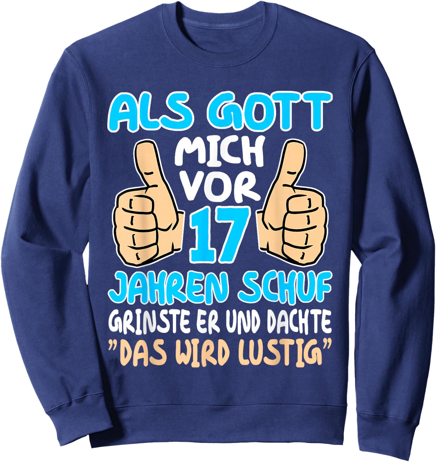 17th Birthday 17 Years Boy Girl Teenager 17 Years Old , black, s Sweatshirt - Sweatshirt | Navy