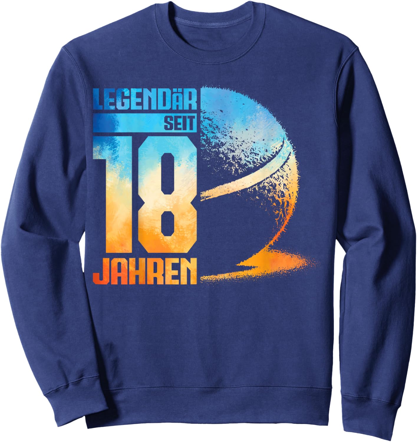 18th Birthday Decoration Tennis Player 18 Years Boy , black, S Sweatshirt - Sweatshirt | Navy