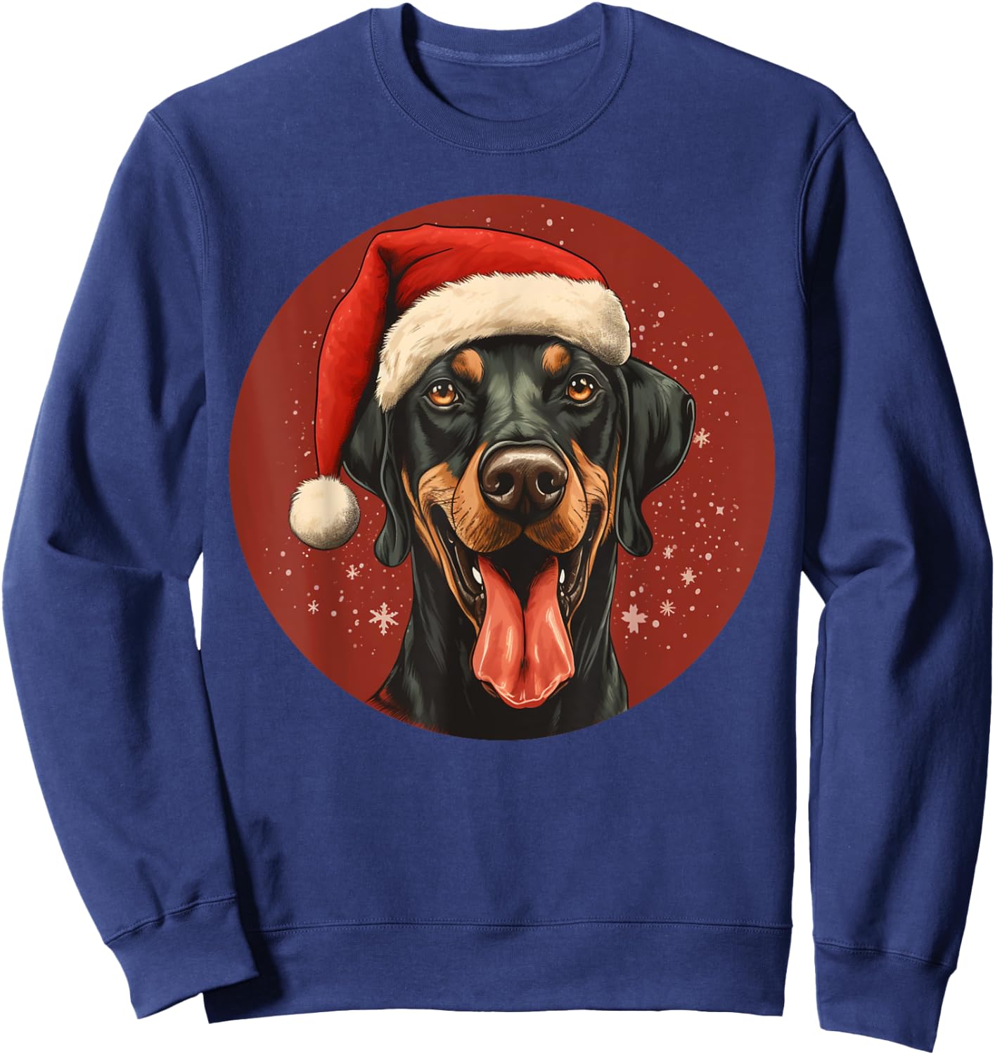 Funny Xmas Doberman Mom Dad Gift Dobie Dog Lovers Christmas Sweatshirt - Sweatshirt | Navy