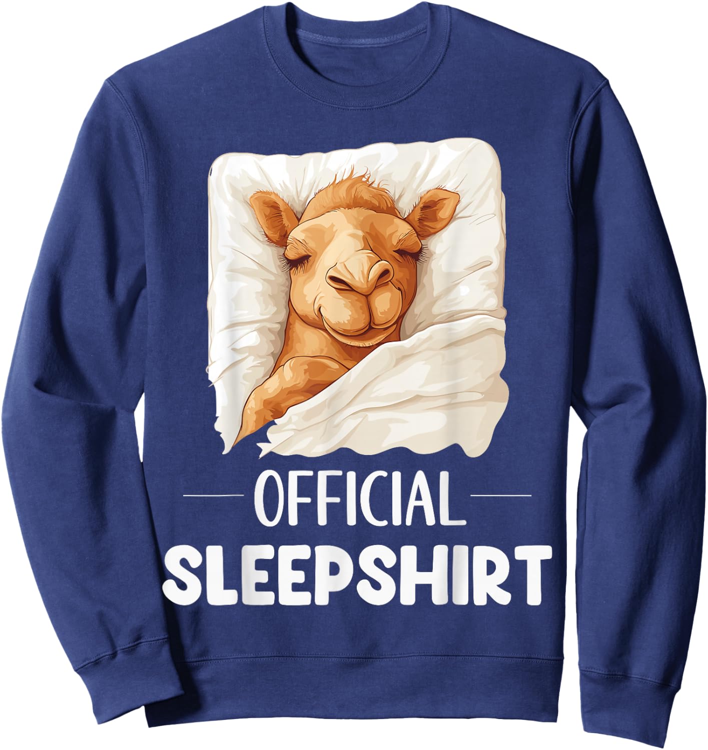 Official Sleepshirt Cute Sleeping Camel Animal Lovers Pajama Sweatshirt - Sweatshirt | Navy