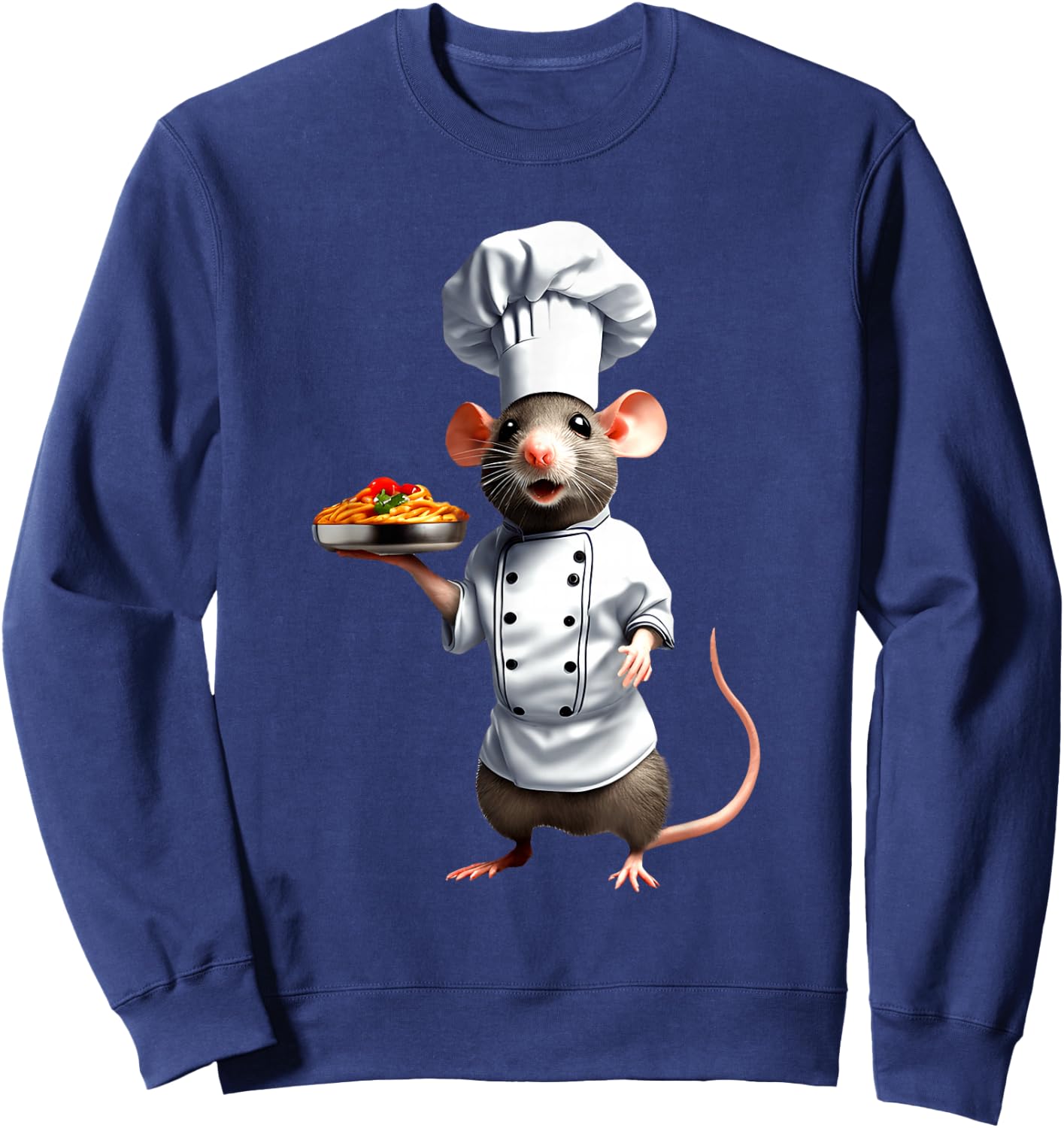 Funny Cartoon Rat Mouse Chef Outfit Chef Kitchen Bar , black Sweatshirt - Sweatshirt | Navy