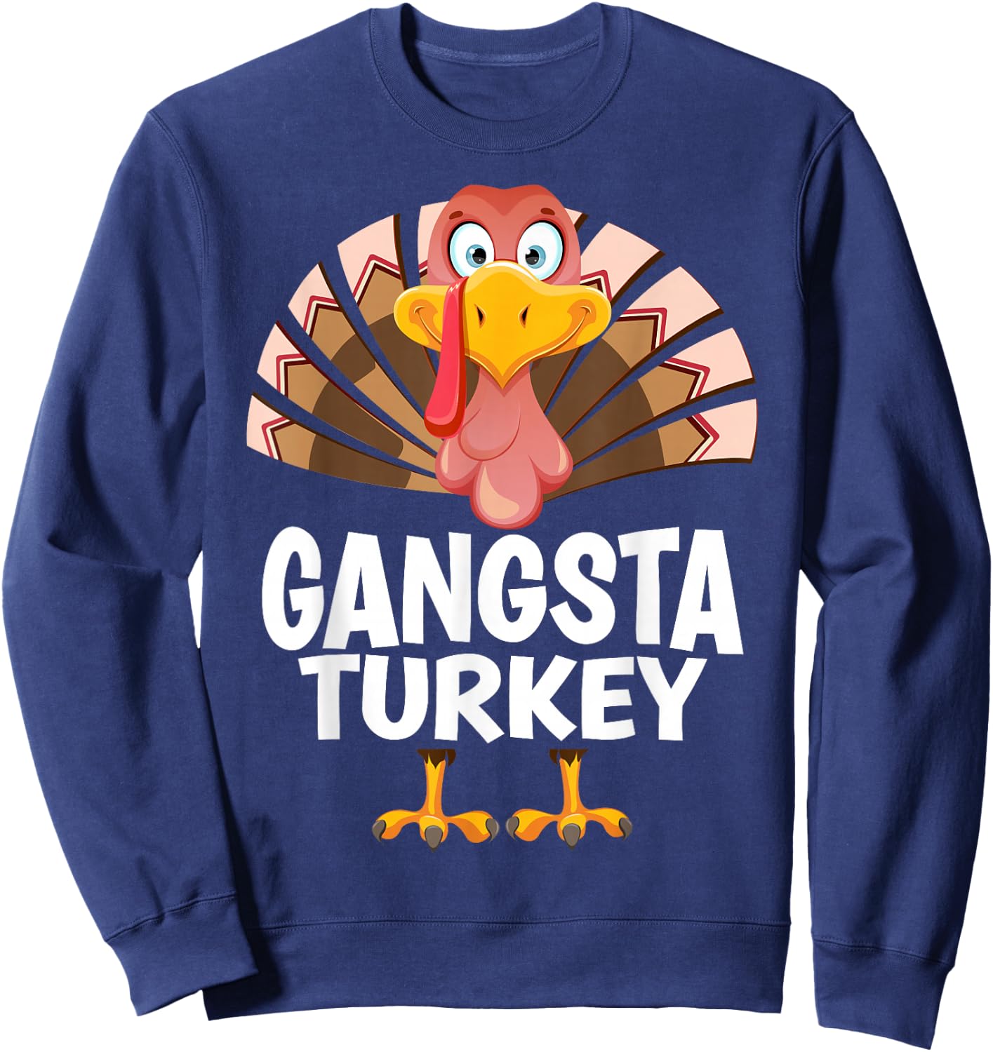 Thanksgiving Gangsta Turkey Matching Pajama Sweatshirt - Sweatshirt | Navy