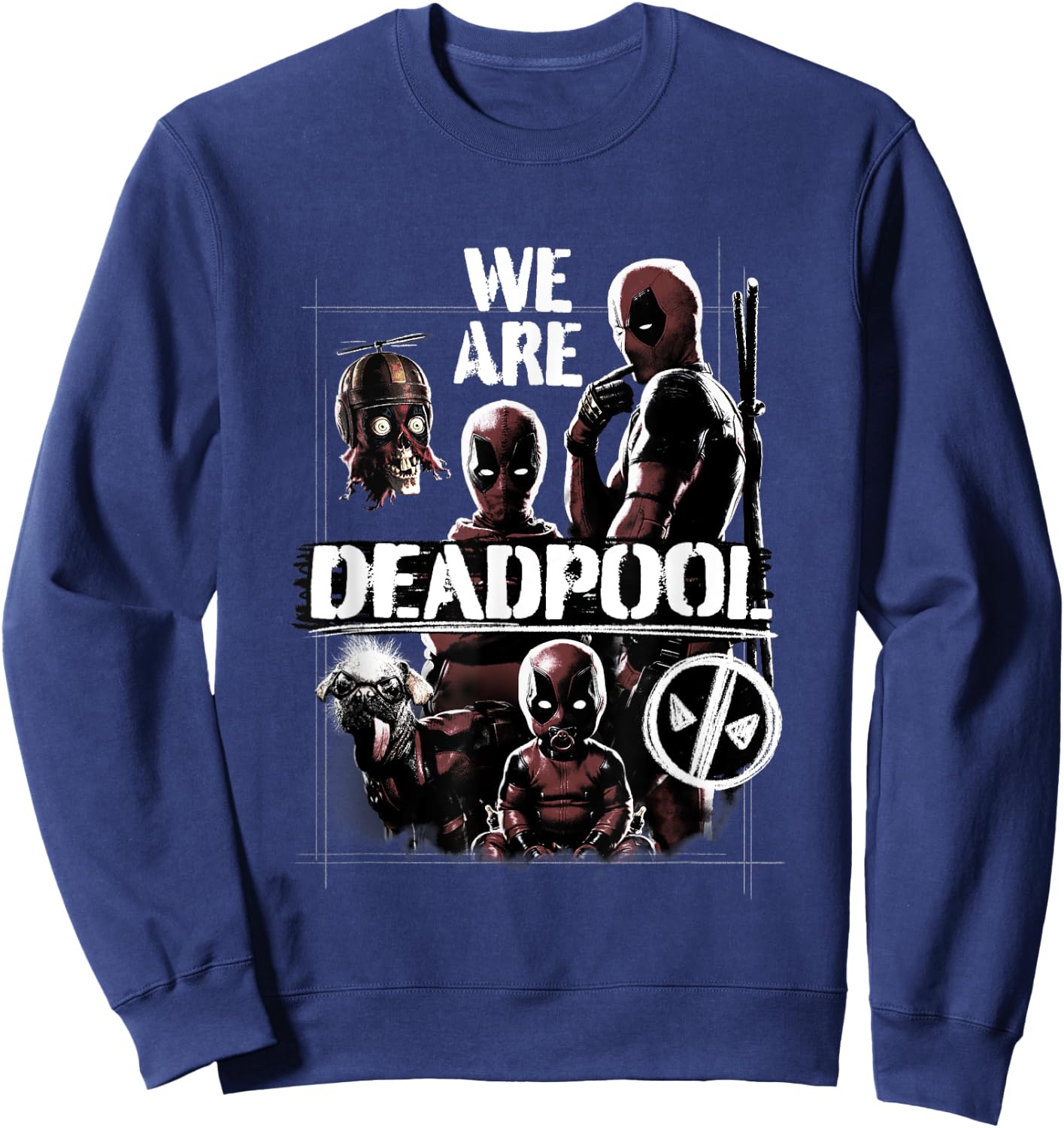 Marvel Deadpool & Wolverine We Are Deadpool Group Shot , Black, S Sweatshirt - Sweatshirt | Navy