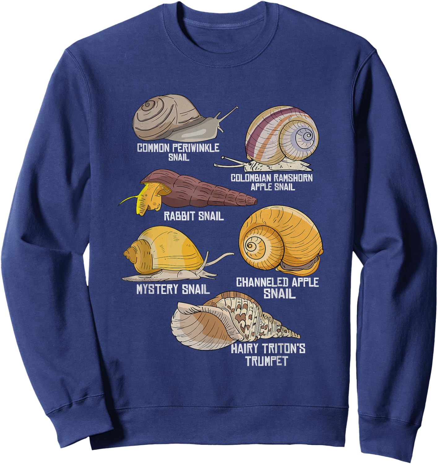 Water Snail Species Illustration Biology Water Snails Sweatshirt - Sweatshirt | Navy