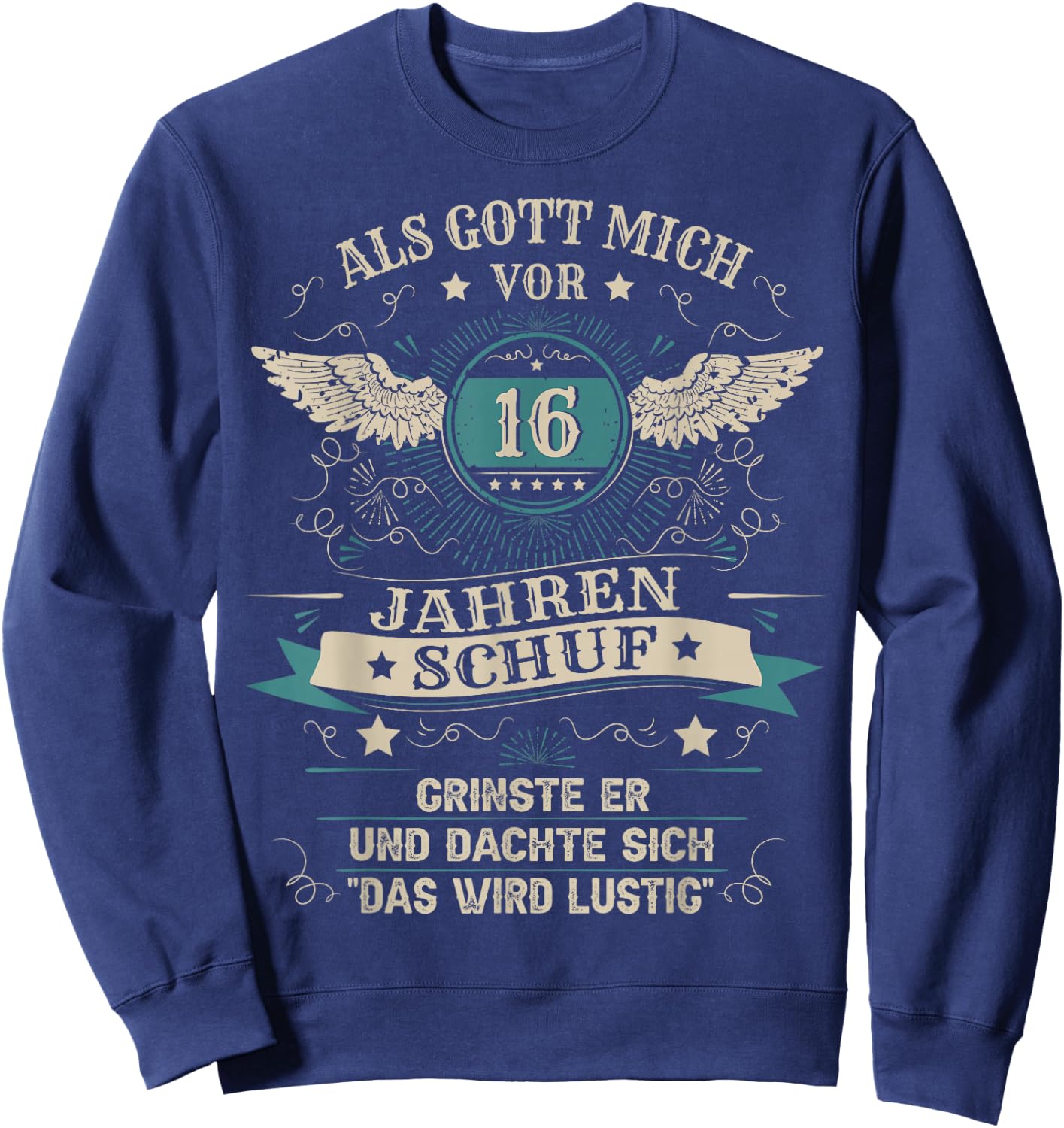 16th Birthday Boy Girl 16 Years 2007 Funny Gift , black Sweatshirt - Sweatshirt | Navy