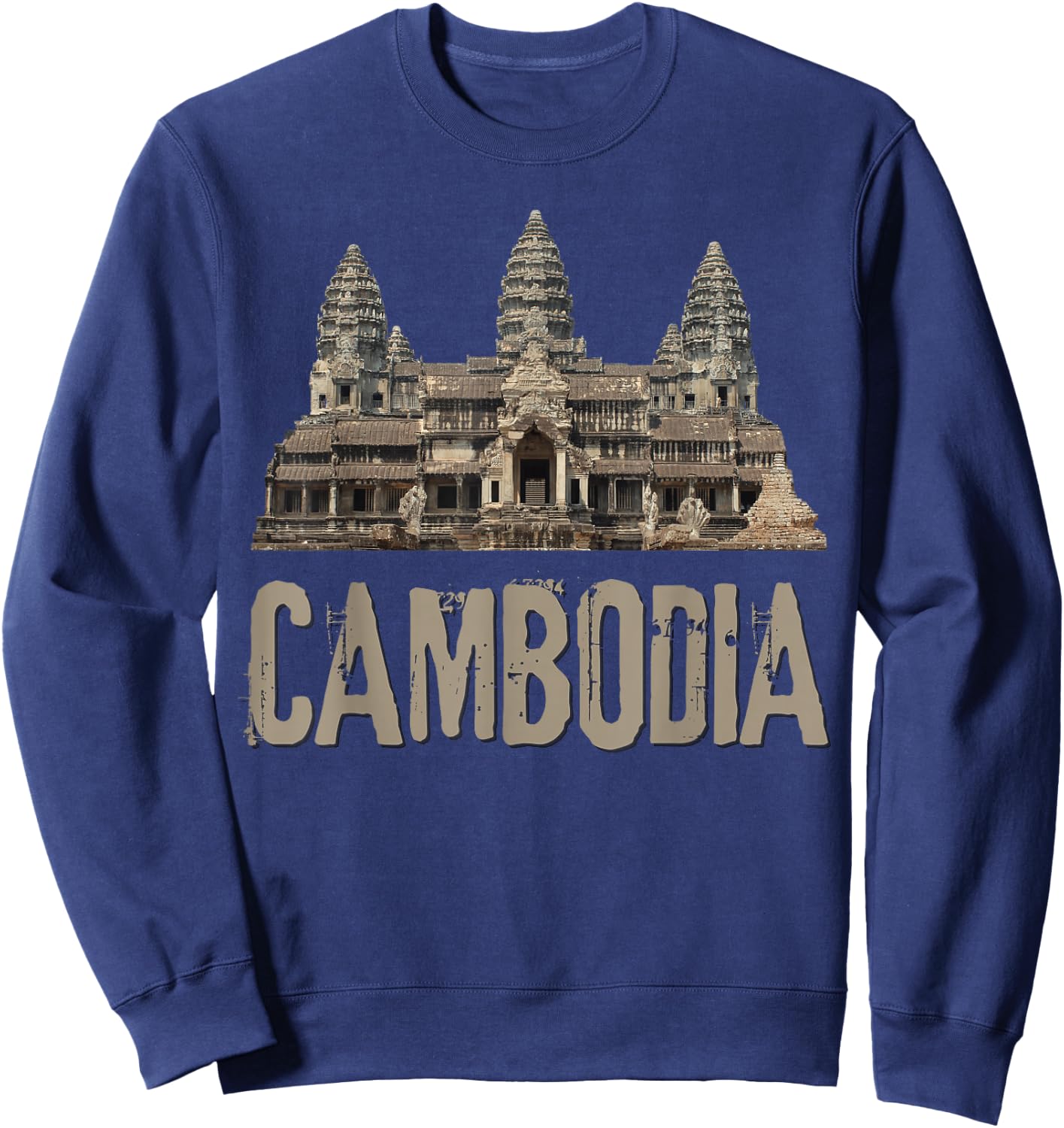 Cambodia Angkor Wat Khmer Historical Temple Sweatshirt - Sweatshirt | Navy