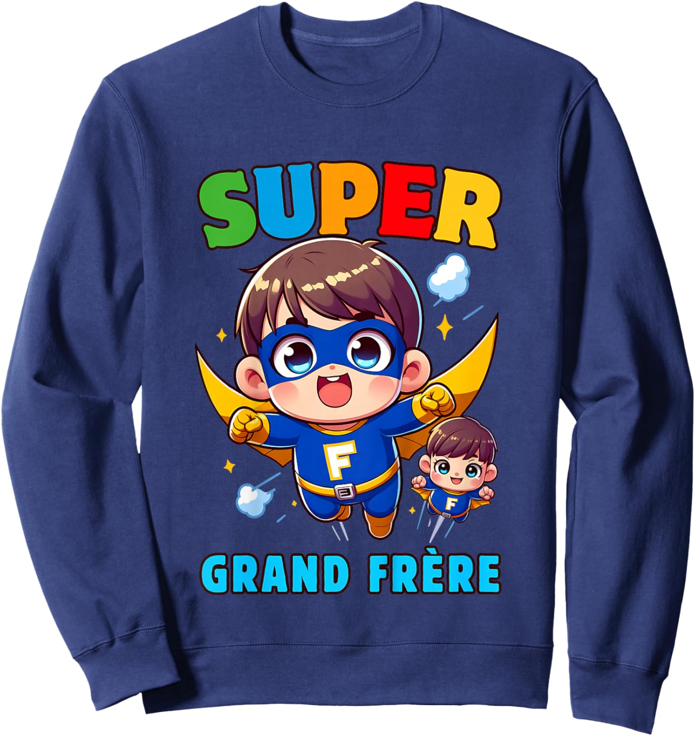 Kid Big Brother 2025 Gift Boys Super Big Brother , white, 2 Sweatshirt - Sweatshirt | Navy