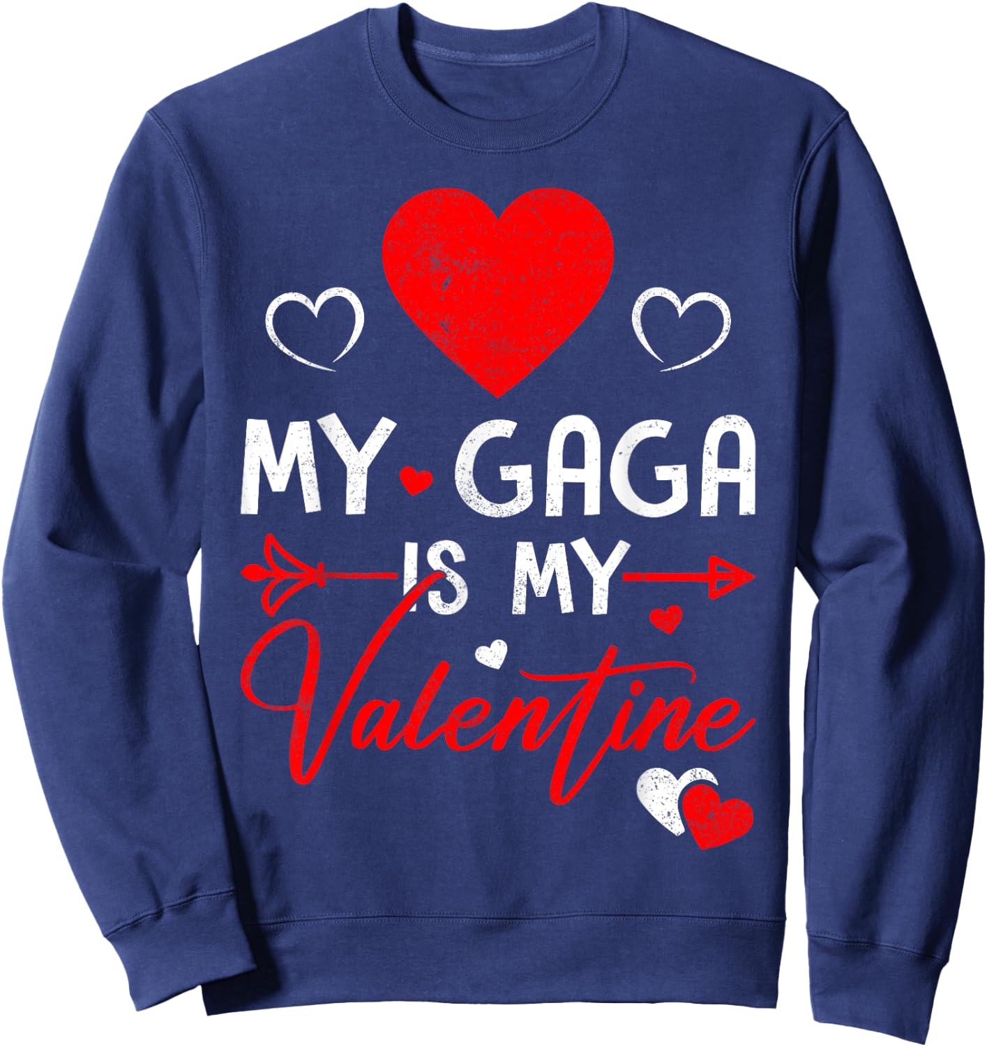 Family Matching Love Heart My Gaga Is My Valentine Sweatshirt - Sweatshirt | Navy