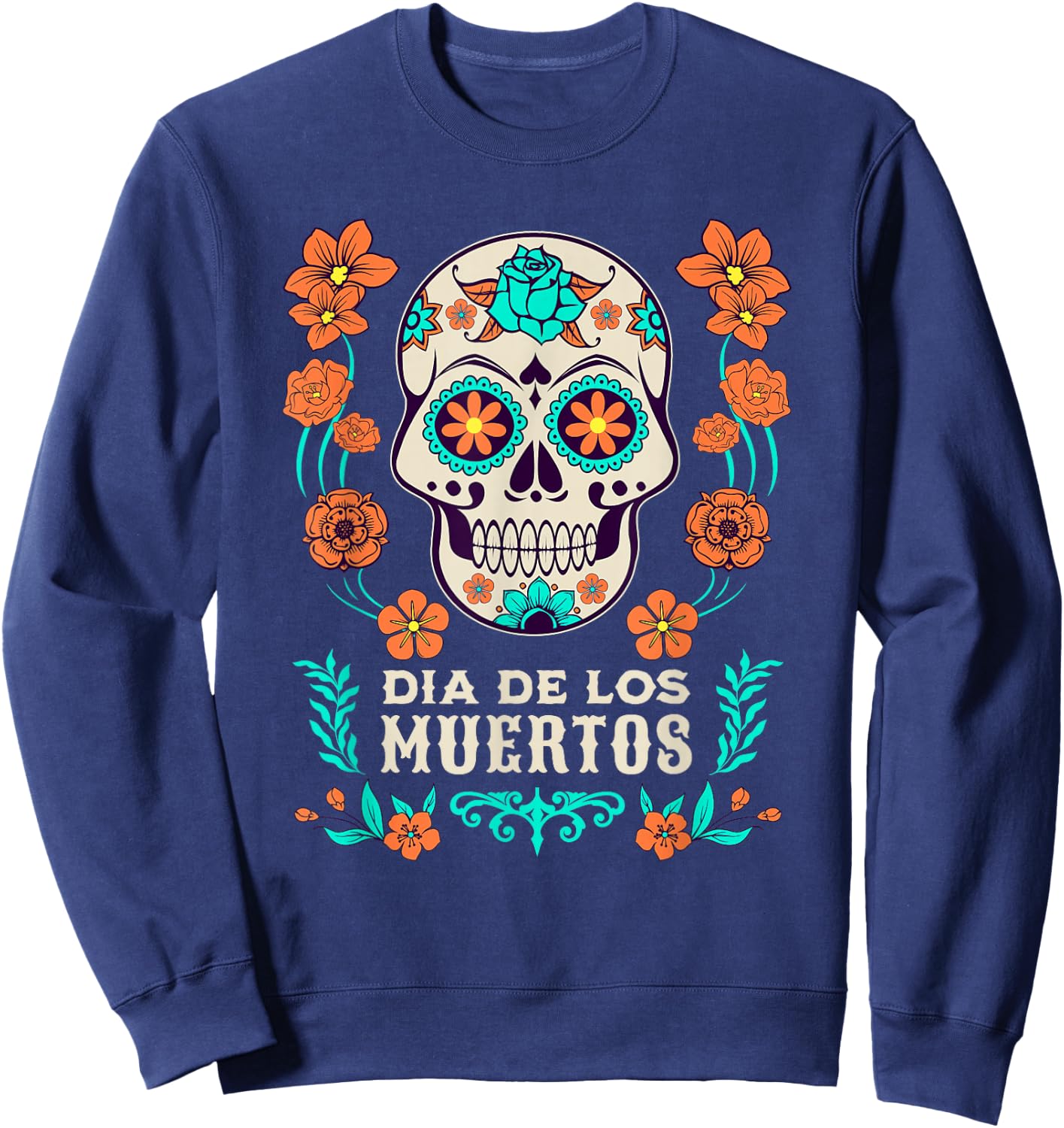 Dia De Los Muertos Mexiko Sugar Skull Sweatshirt - Sweatshirt | Navy
