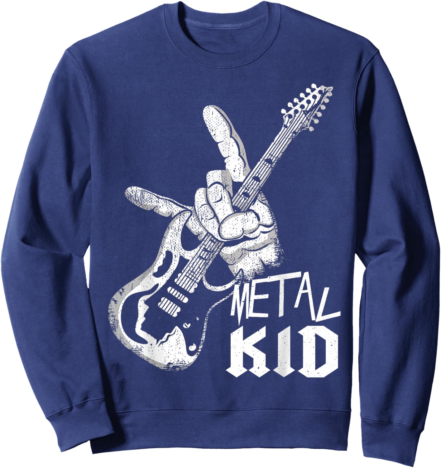 Rocker Hand Sign Metal Music Lover Guitarist Rock Metal Kid , black Sweatshirt - Sweatshirt | Navy