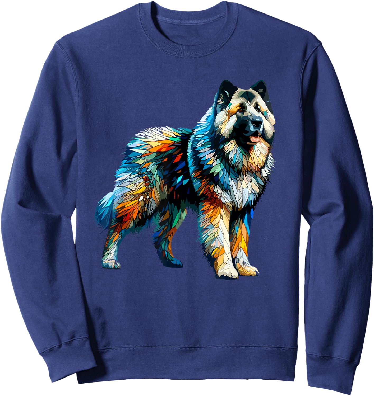 Polygon Art Caucasian Shepherd Dog Caucasian Ovcharka Sweatshirt - Sweatshirt | Navy