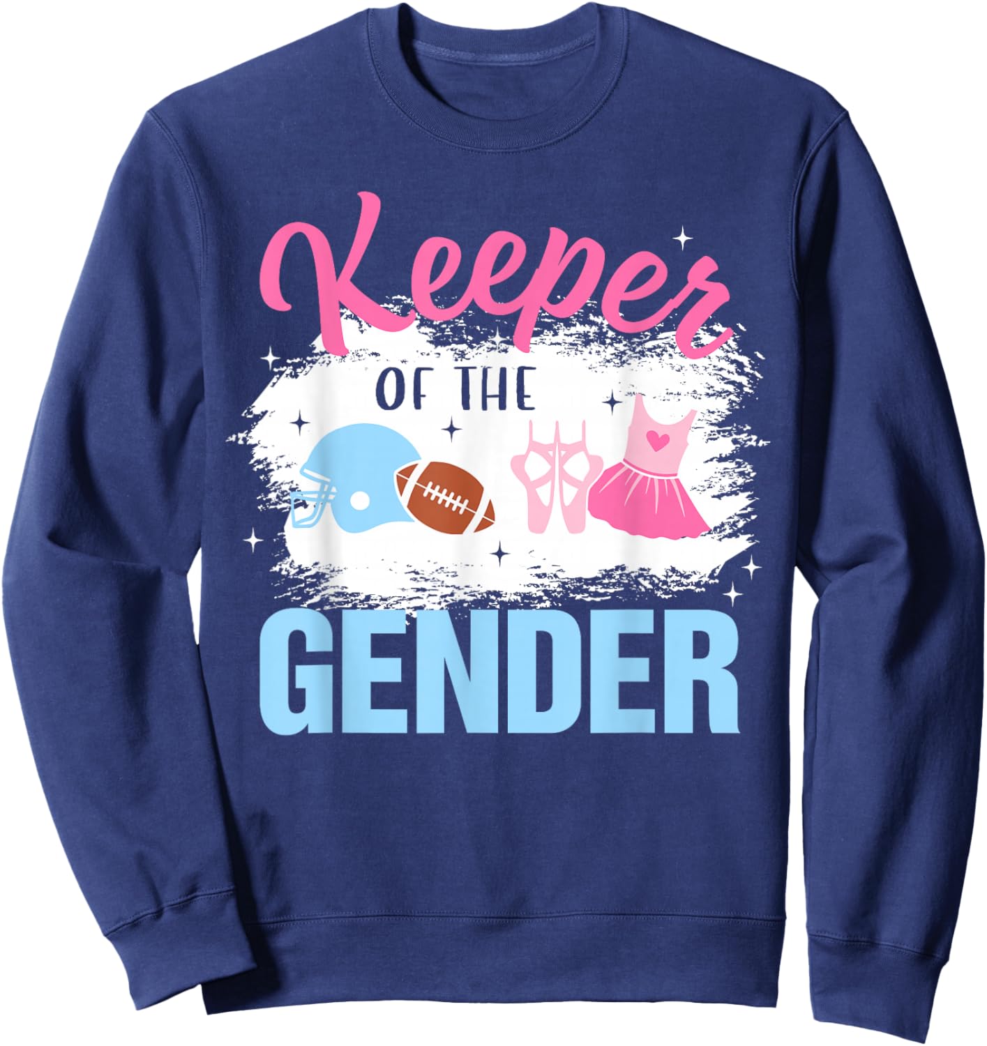 Keeper of the Gender Baby Announcement Tutus or Touchdowns Sweatshirt - Sweatshirt | Navy