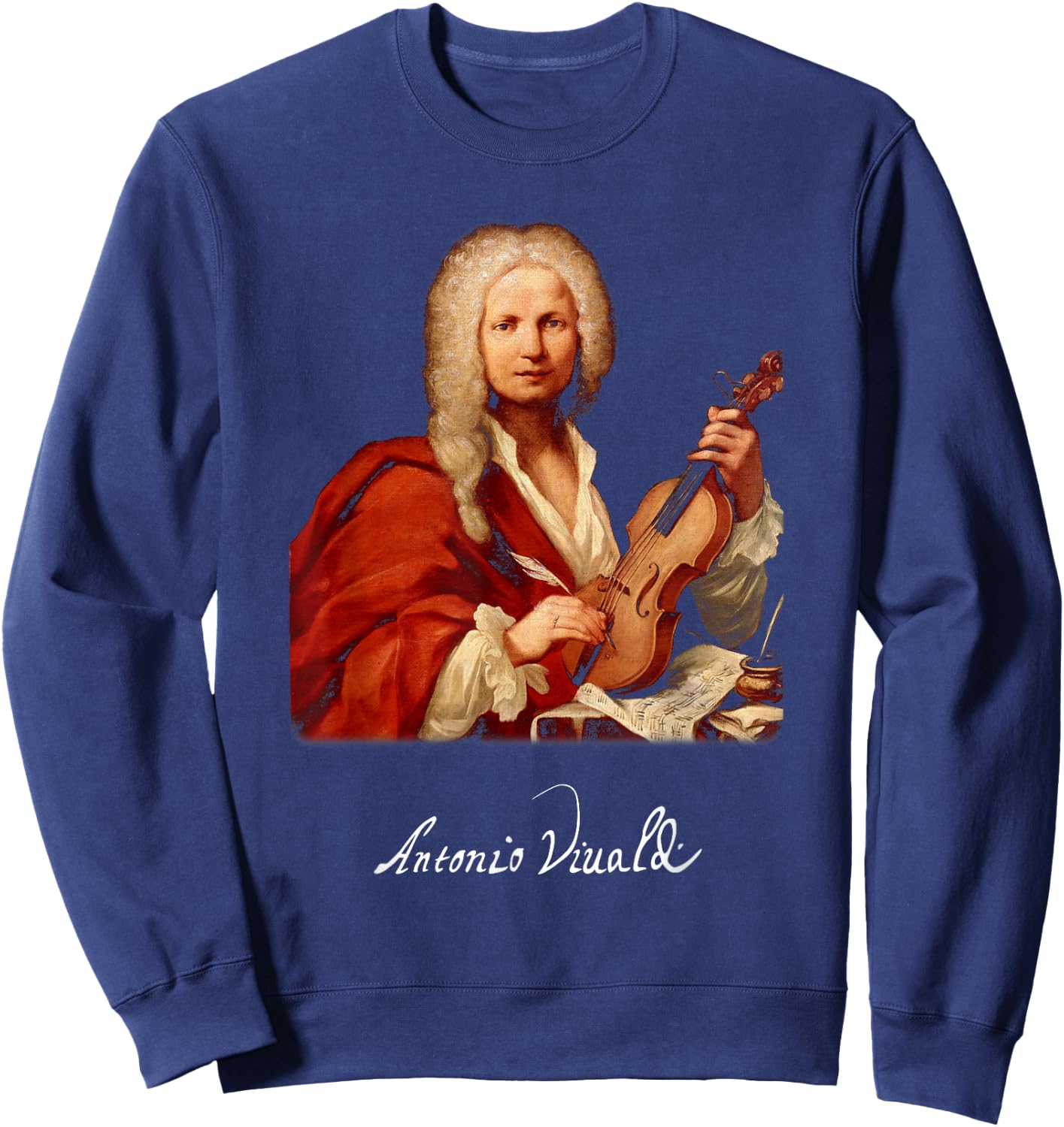 Antonio Vivaldi - Composer Signature Classical Music Sweatshirt - Sweatshirt | Navy