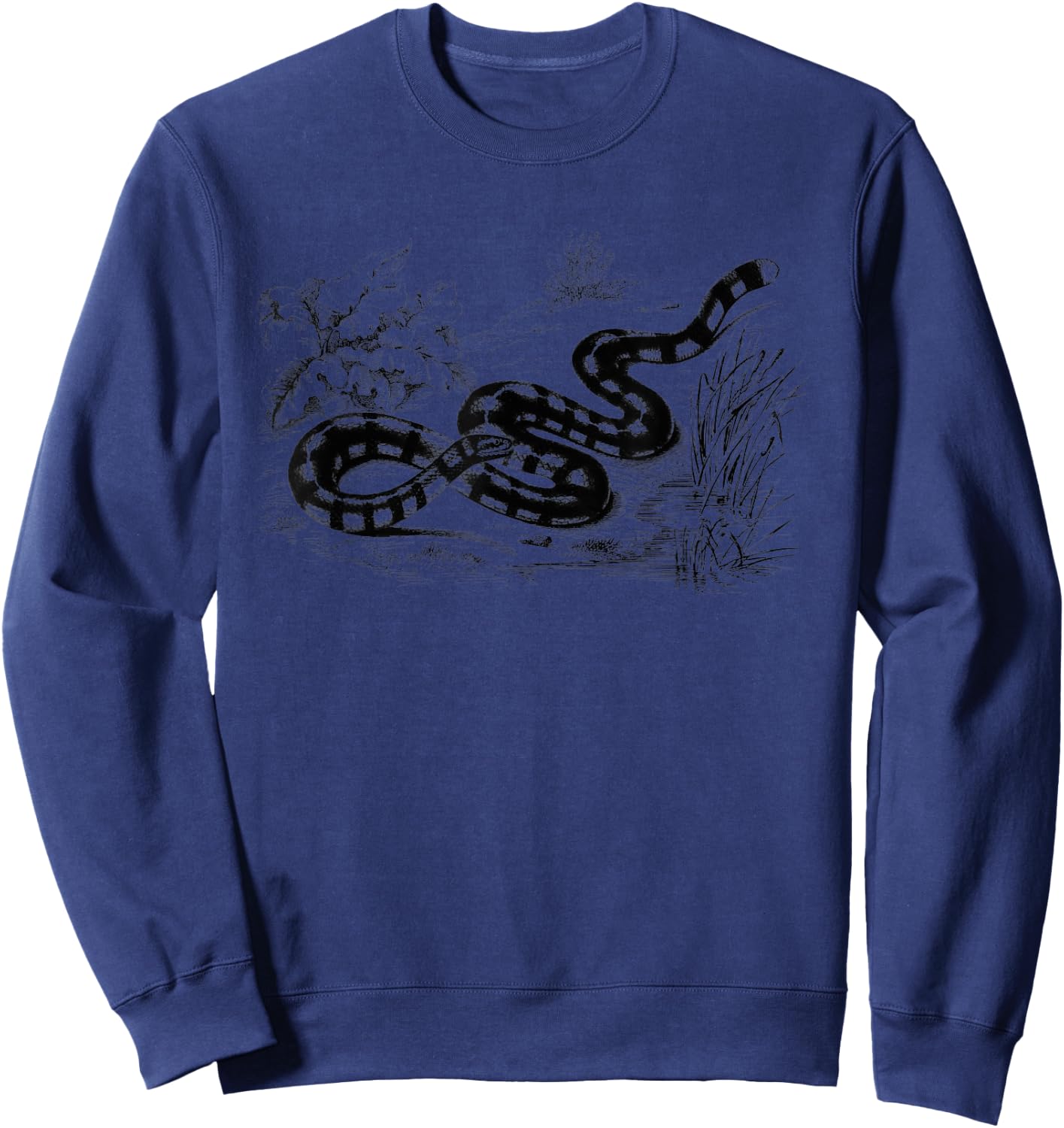 Black-banded Sea Krait Erabu Snake Vintage Ophiology Art Sweatshirt - Sweatshirt | Navy