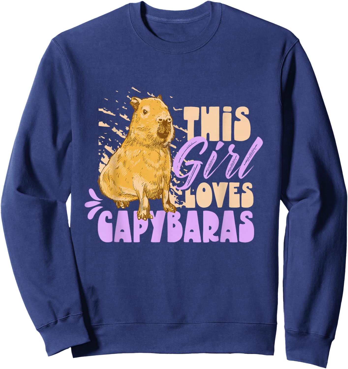 This Girl Loves Capybaras Capybara Water Pig Animal Sweatshirt - Sweatshirt | Navy