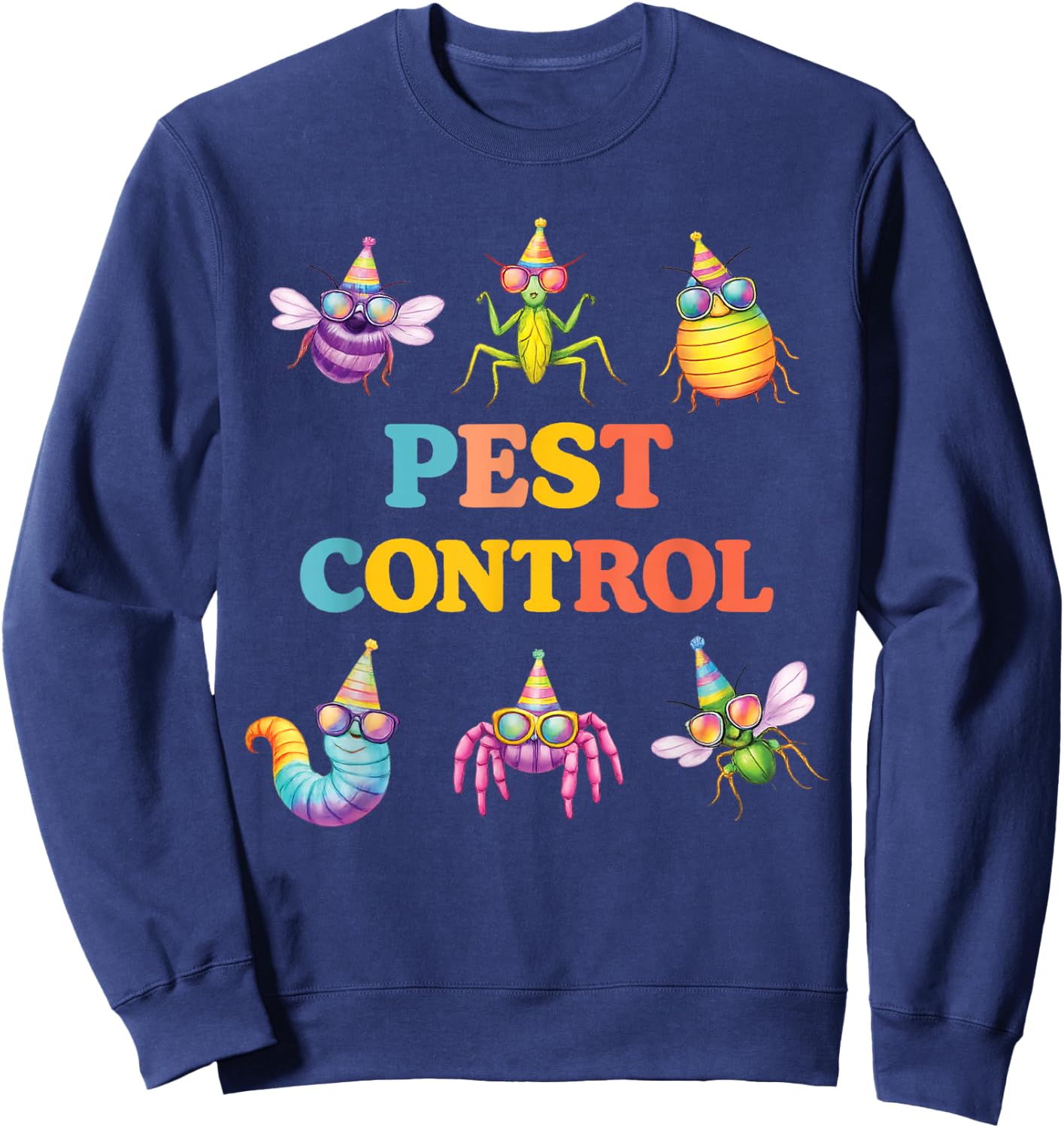 Insect Birthday Bug Pest Control Kids Party Funny Insects Sweatshirt - Sweatshirt | Navy