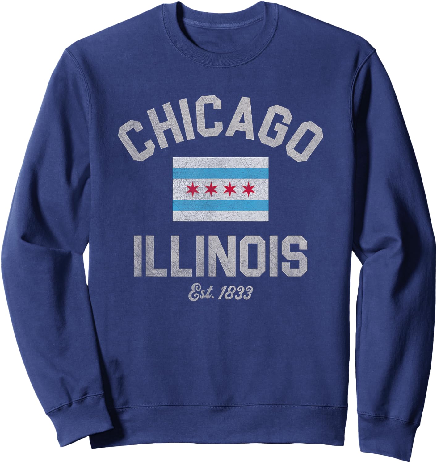 Vintage Chicago Illinois Est. 1833 Vintage Sweatshirt - Sweatshirt | Navy
