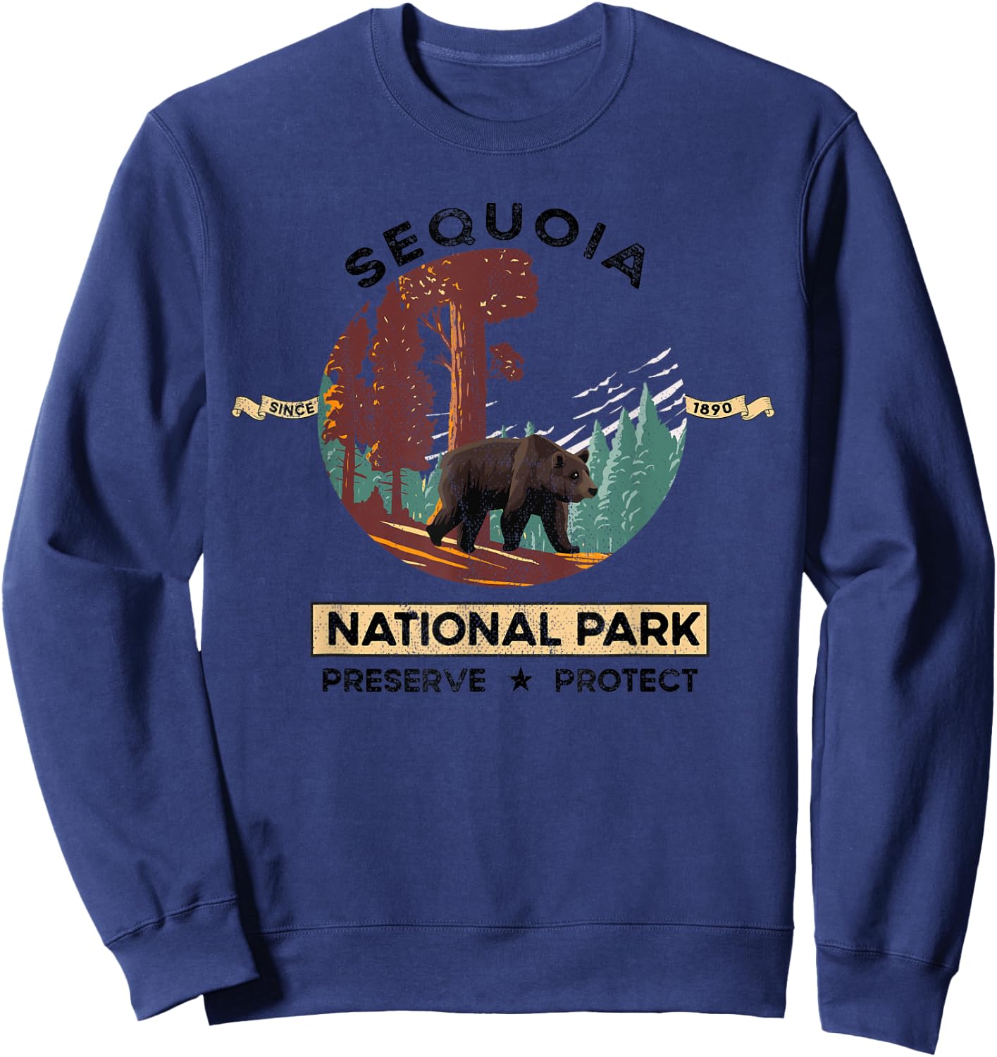 California National Park Sequoia National Park Sweatshirt - Sweatshirt | Navy