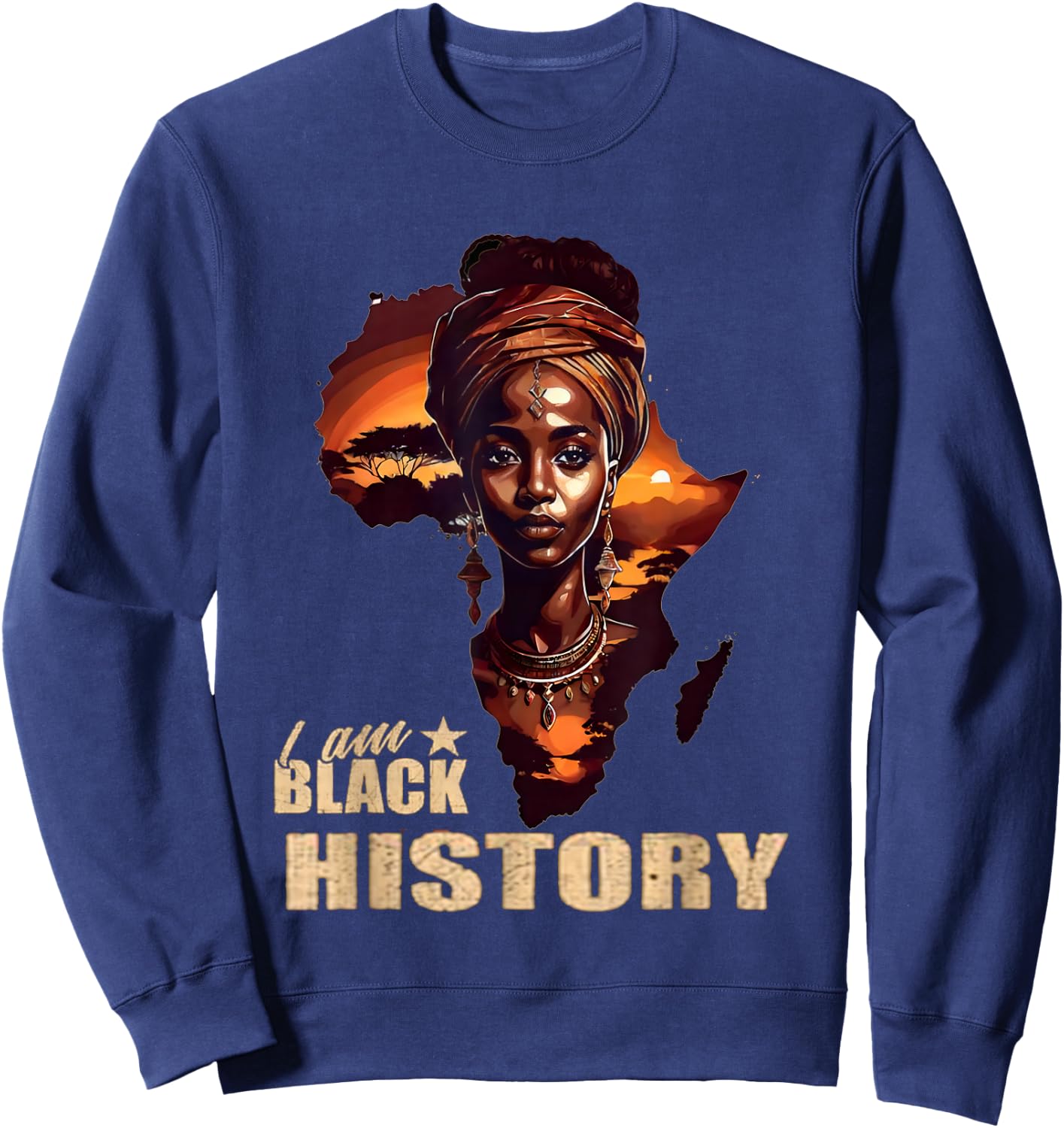 Black History Month Afrikanische Frau, Mädchen und Kinder Sweatshirt - Sweatshirt | Navy