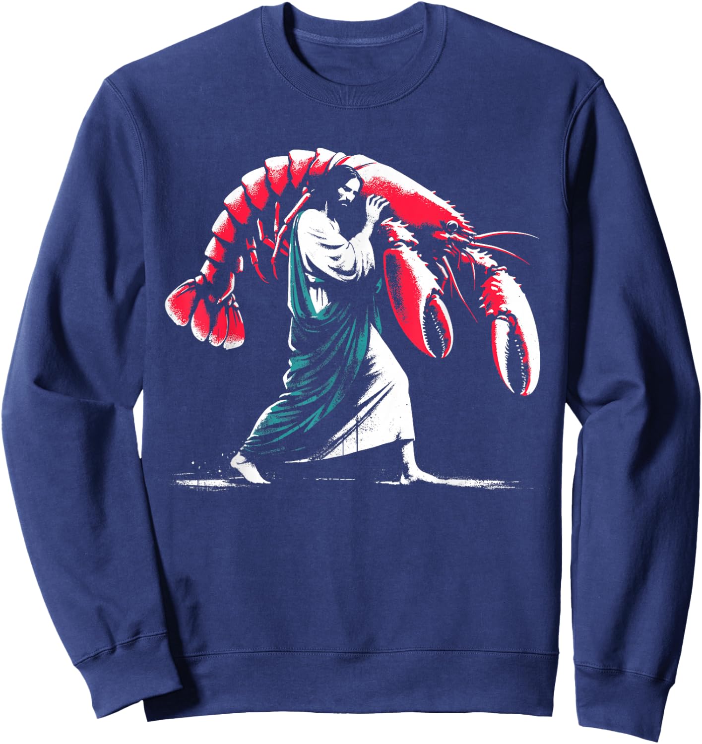 Jesus Caught Lobster - Funny Christian Lobster Lover Sweatshirt - Sweatshirt | Navy