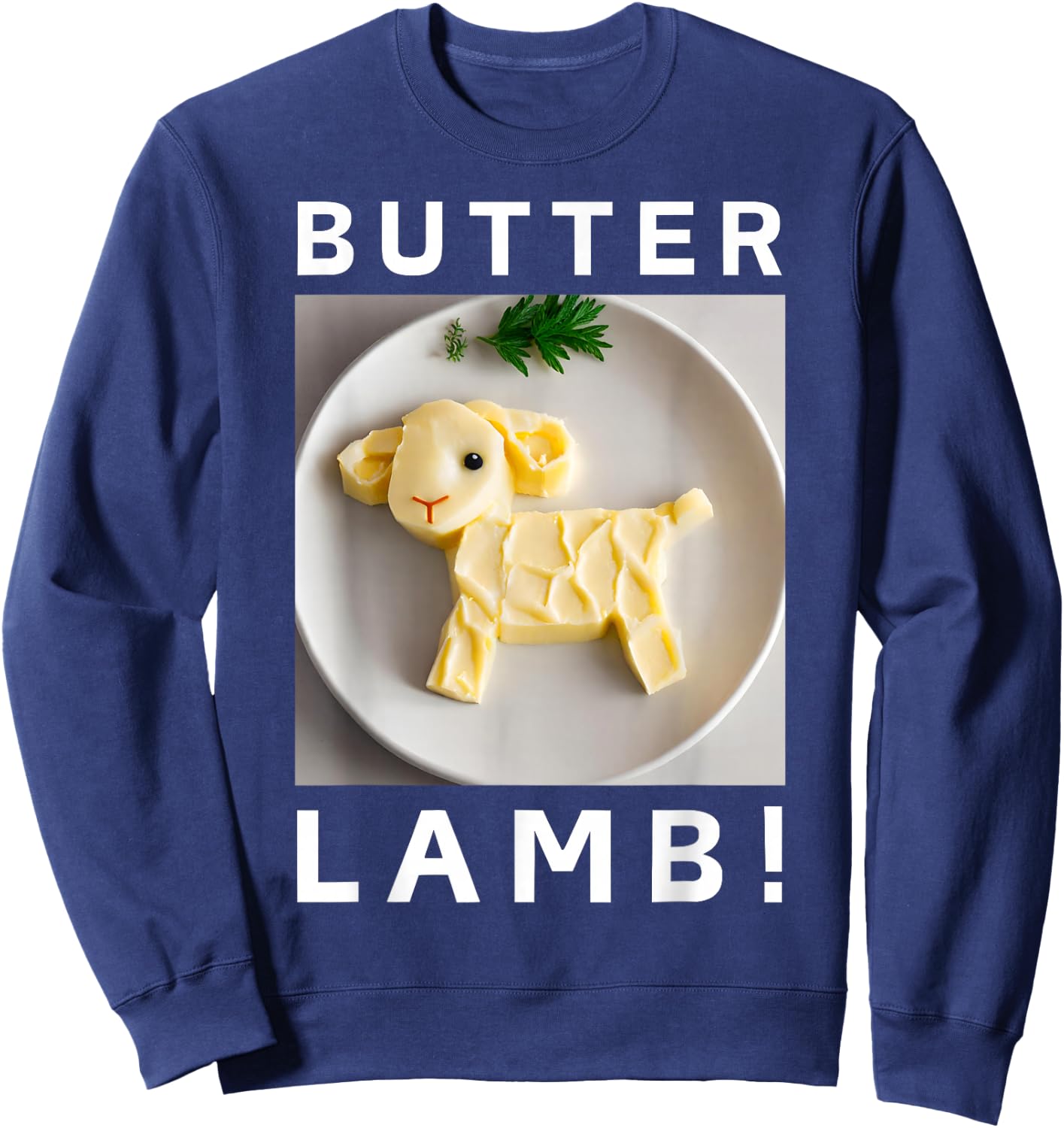 Easter Celebration Buffalo Traditions And Polish Butter Lamb Sweatshirt - Sweatshirt | Navy