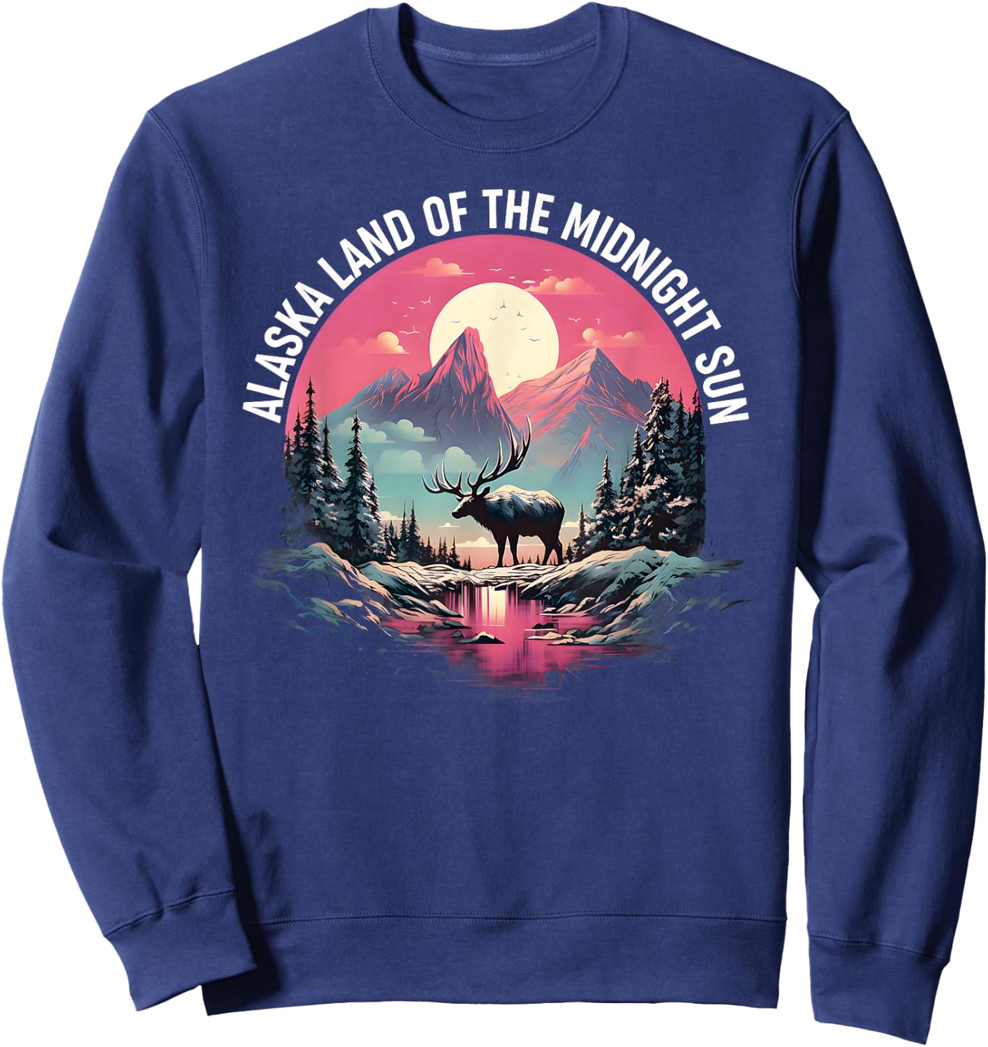 Alaska Land of the Midnight Sun - Alaska Sweatshirt - Sweatshirt | Navy