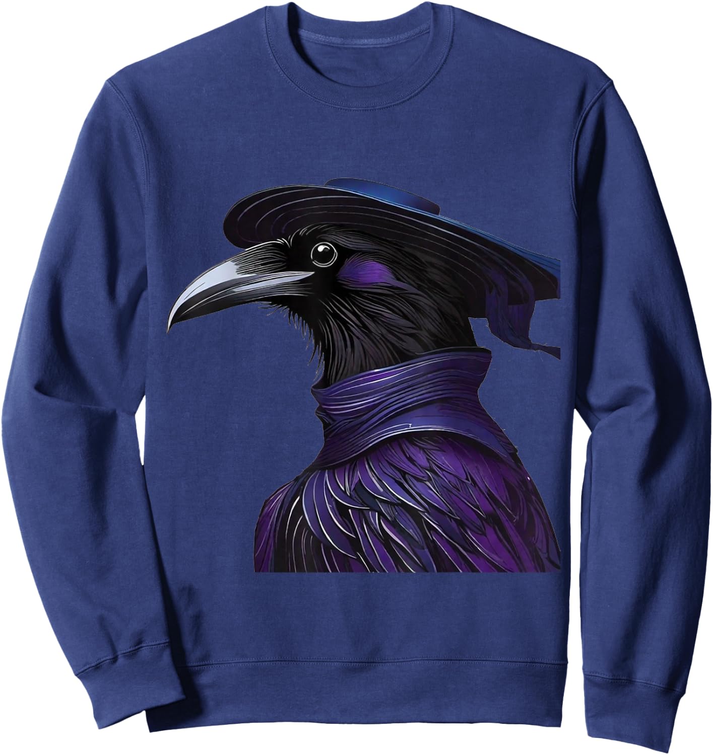 Retro Raven Crow Steampunk Scifi Dystopia Industrial Fantasy Sweatshirt - Sweatshirt | Navy