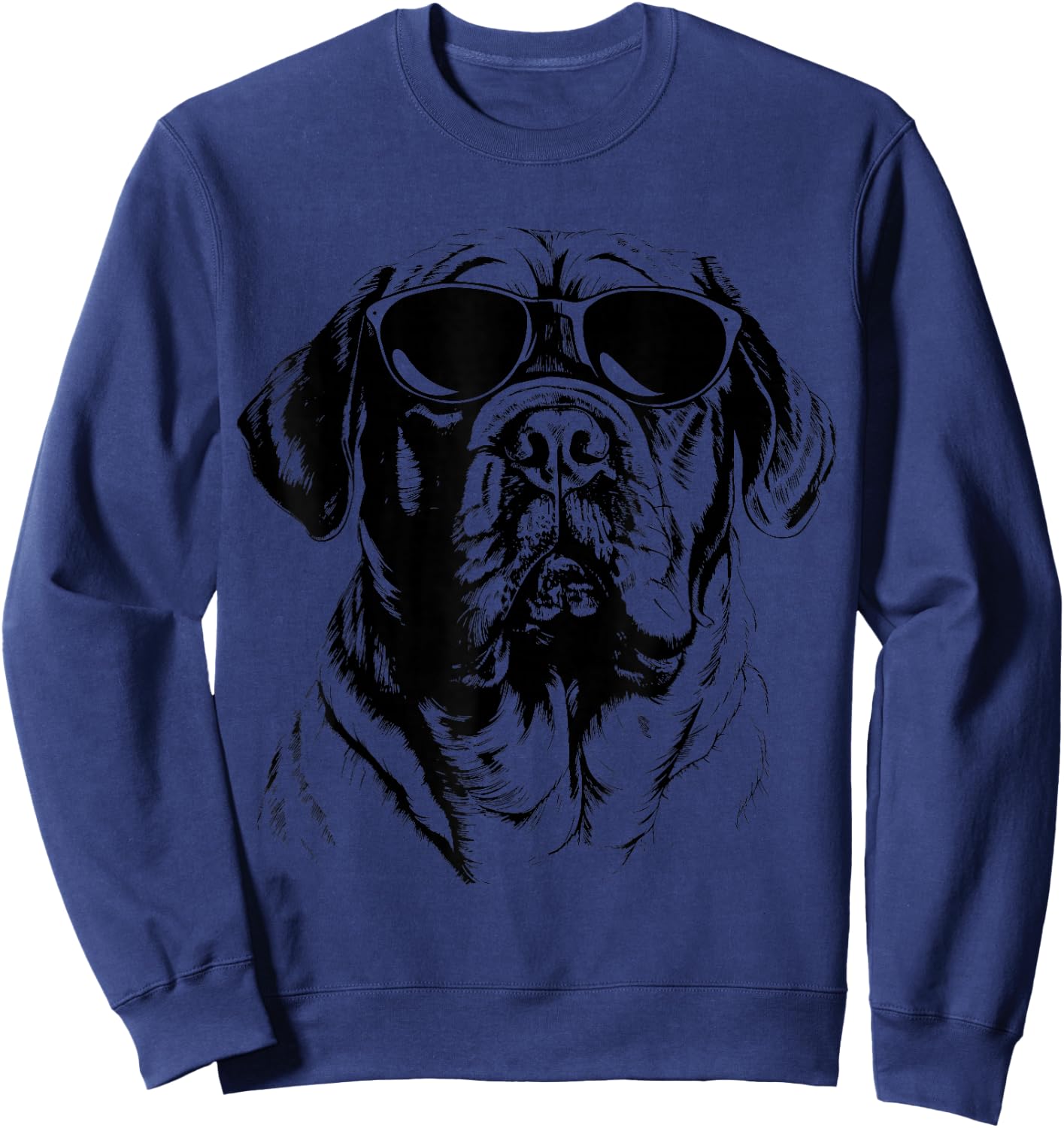English Mastiff Sketch Drawing Art Dog Lover Mom Dad Women Sweatshirt - Sweatshirt | Navy