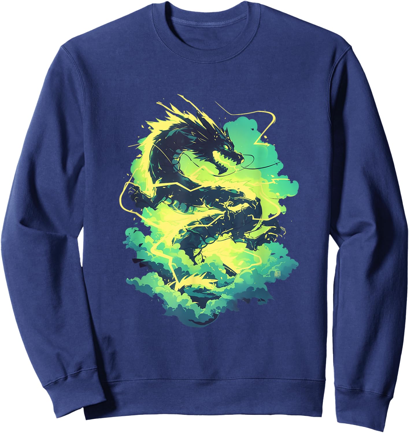 Ethereal Dragon: Protector of the Cloud Realms Sweatshirt - Sweatshirt | Navy