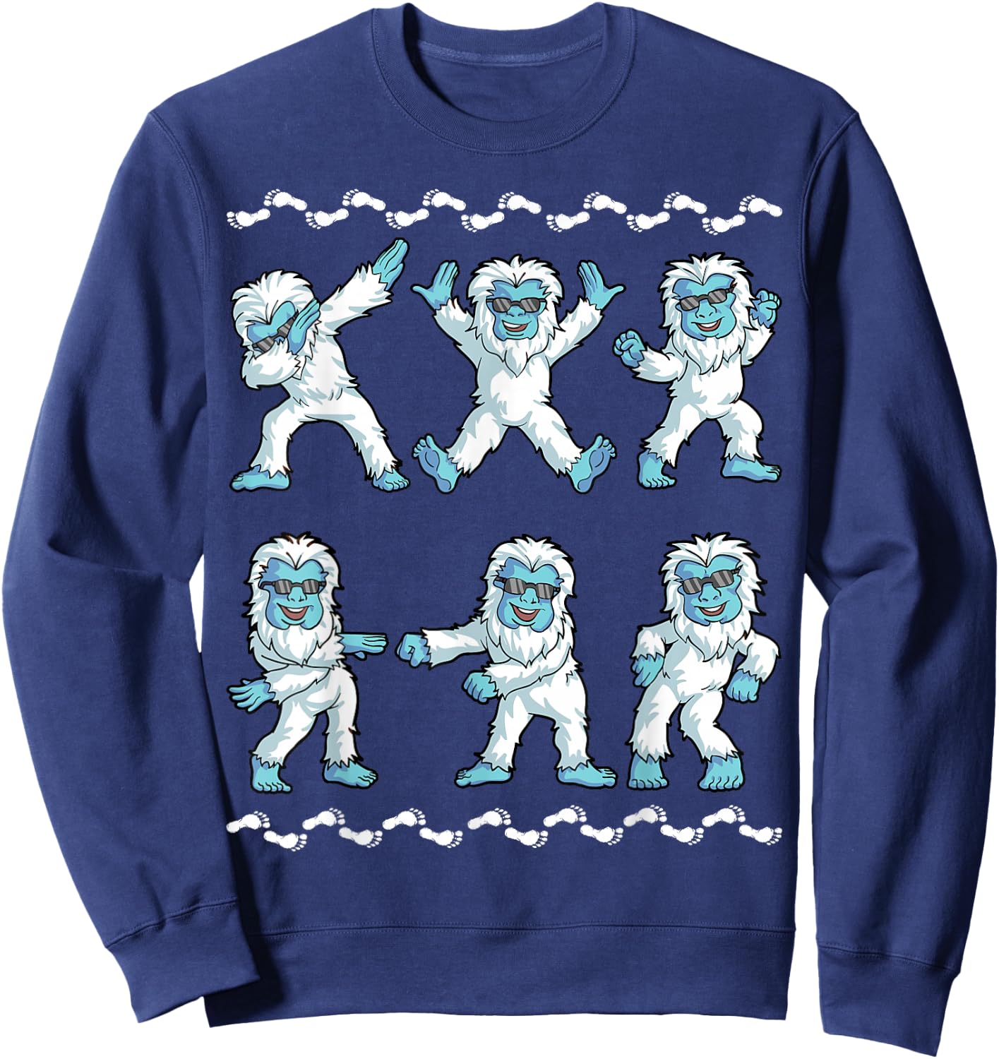 Dancing Yeti Abominable Dance Dab Boy Girls Kids Funny Sweatshirt - Sweatshirt | Navy