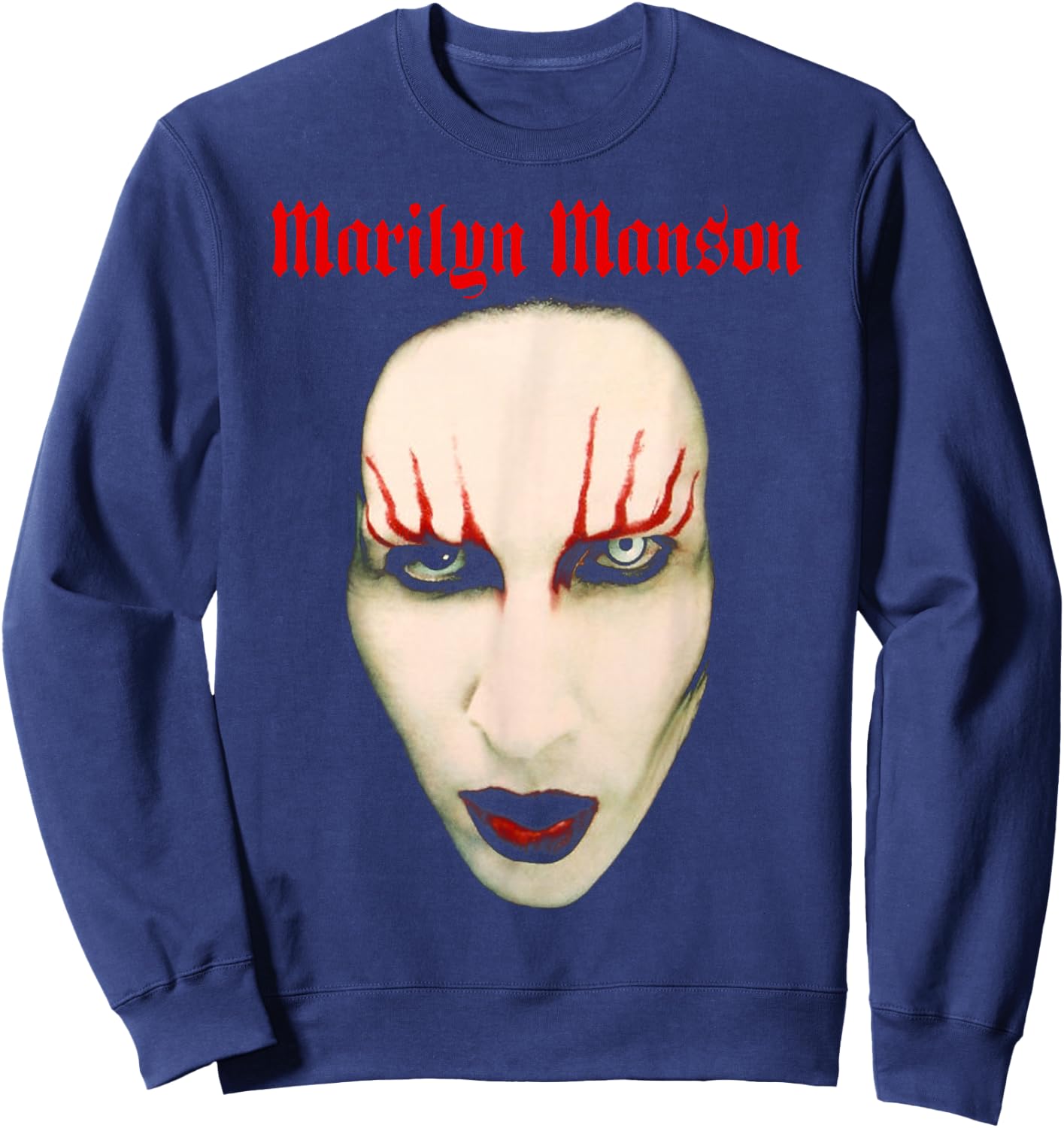 Marilyn Manson – Big Face Red Lips , Black, S Sweatshirt - Sweatshirt | Navy