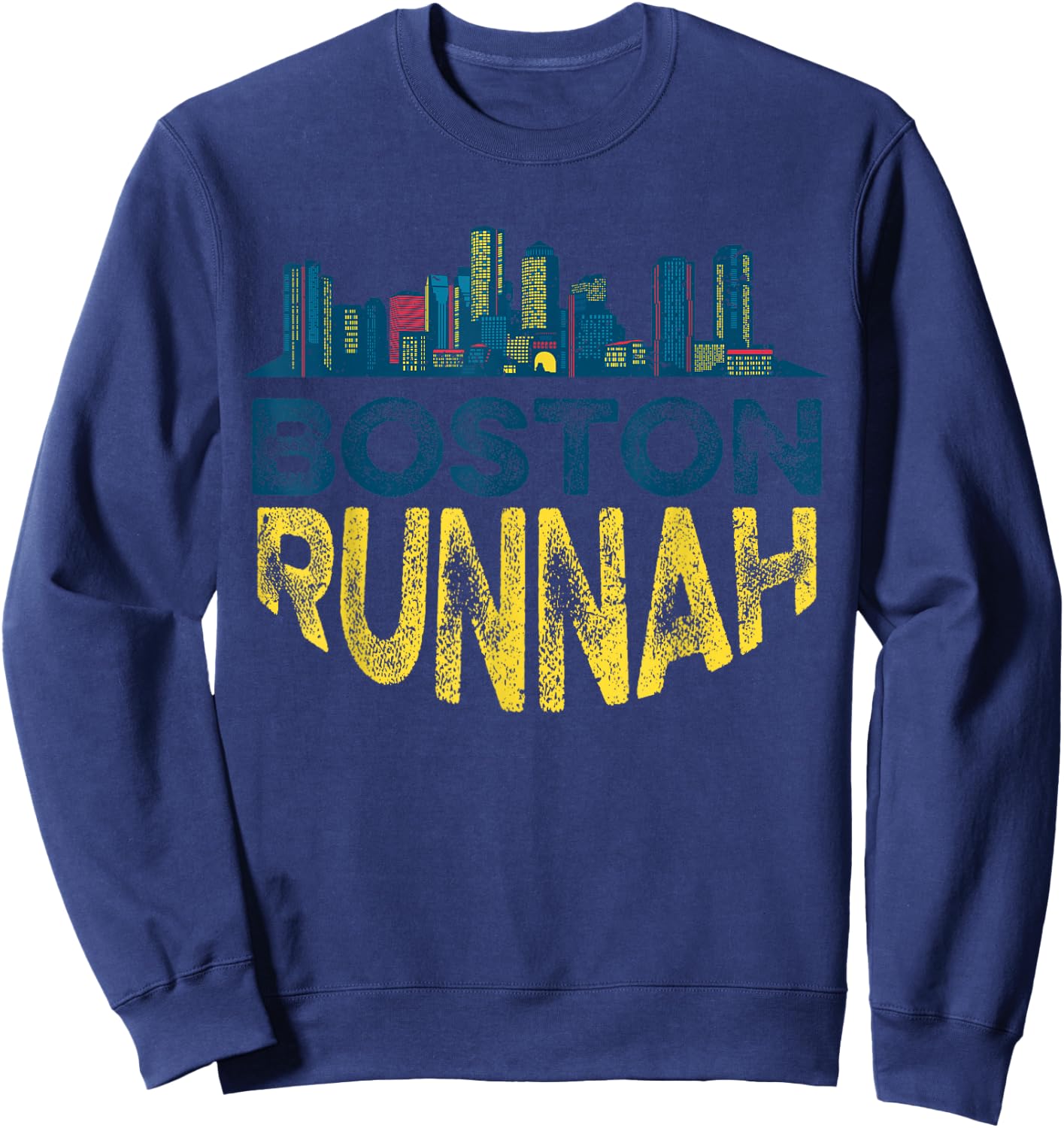 Boston Runnah Marathon Qualifier Runner Running Sweatshirt - Sweatshirt | Navy