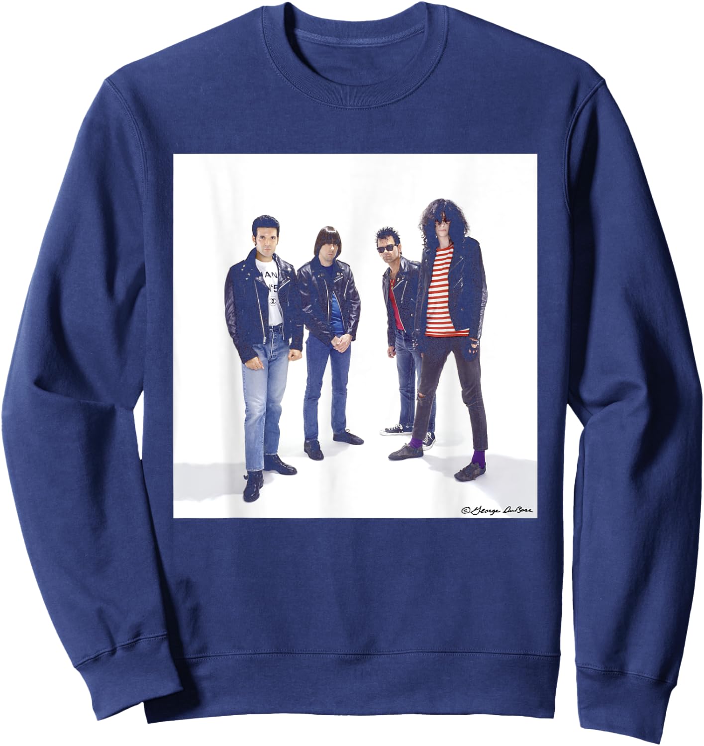 Ramones & Clement Burke Band Shoot By George DuBose Sweatshirt - Sweatshirt | Navy
