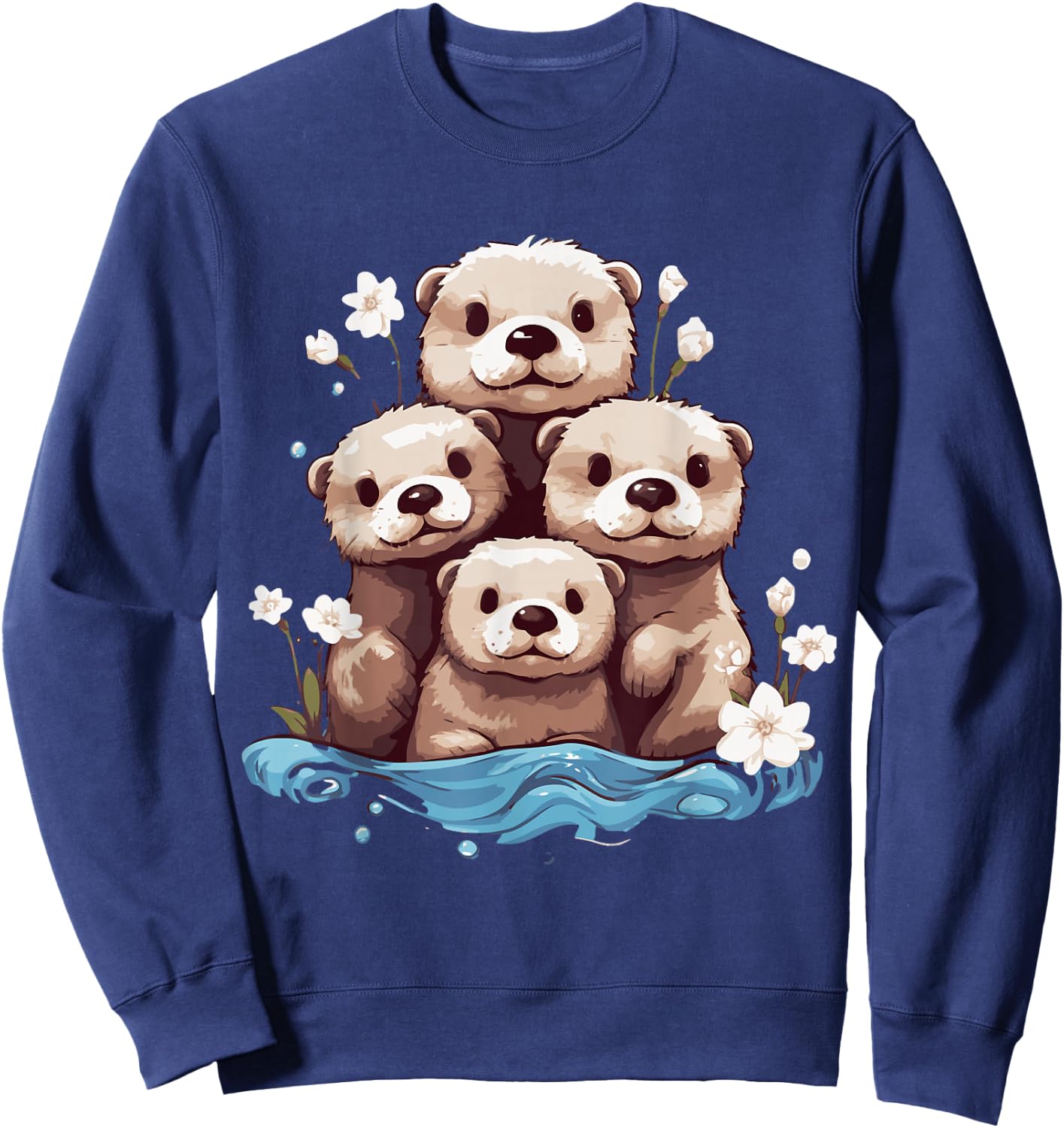 Kawaii Otter Discover the Spirit Animal Baby River Otters Sweatshirt - Sweatshirt | Navy