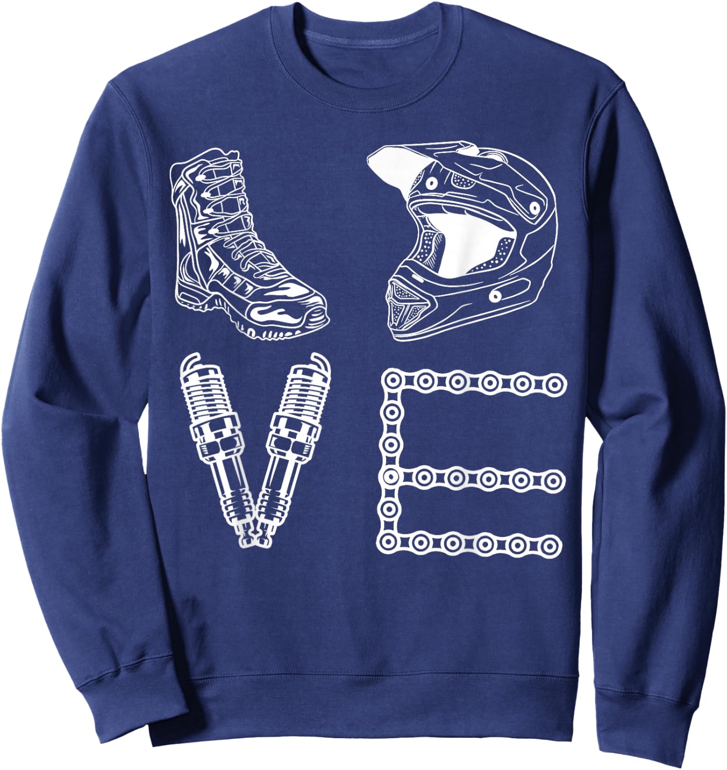 Moto Gear Race Essentials - Dirtbike Love Motocross MX Life Sweatshirt - Sweatshirt | Navy