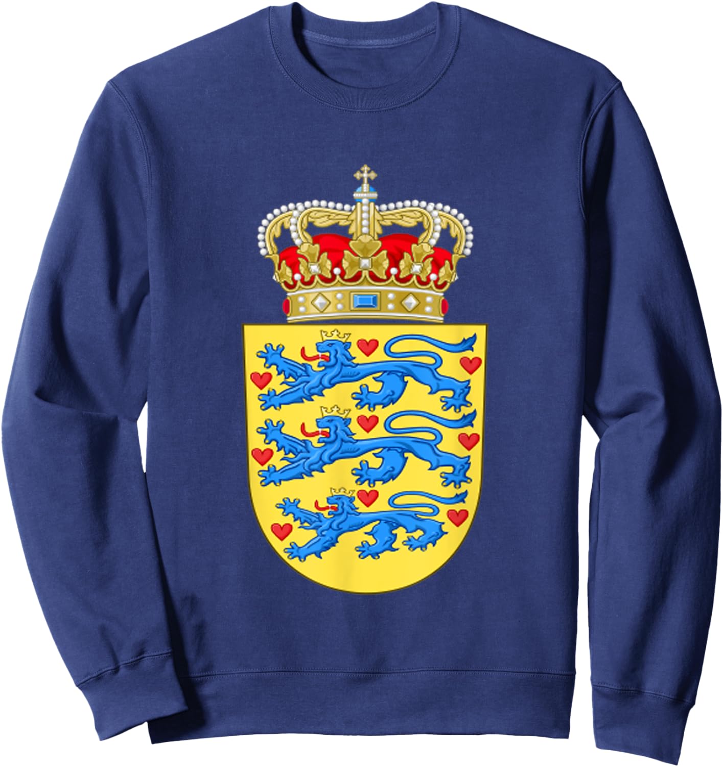 Denmark Coat Of Arms Danish Emblem Symbol Shirt Sweatshirt - Sweatshirt | Navy