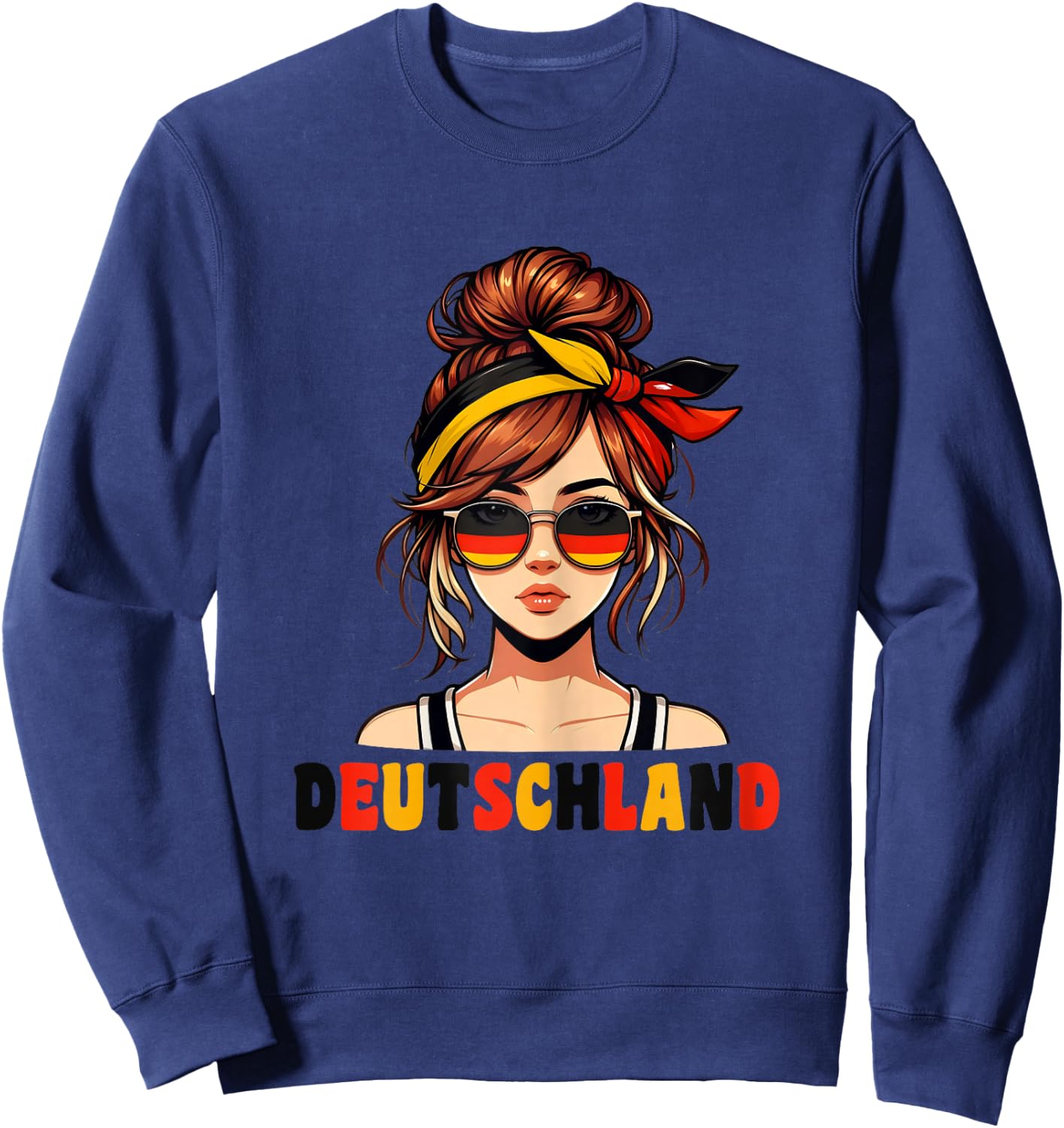 Deutschland Damen Frau Deutsch Deutsches Mädchen Damen Girl Sweatshirt - Sweatshirt | Navy