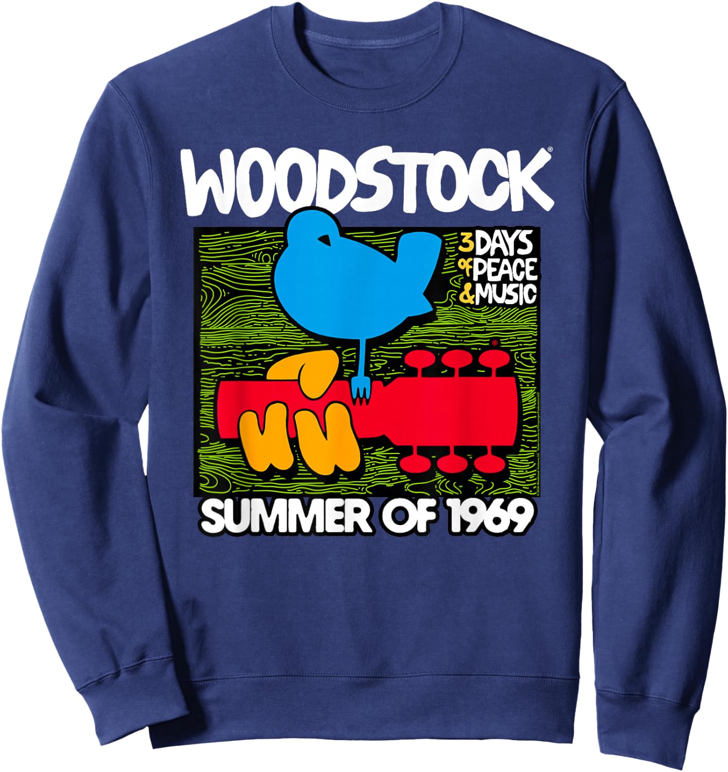 Woodstock Summer 69 Bird Logo , Black, S Sweatshirt - Sweatshirt | Navy
