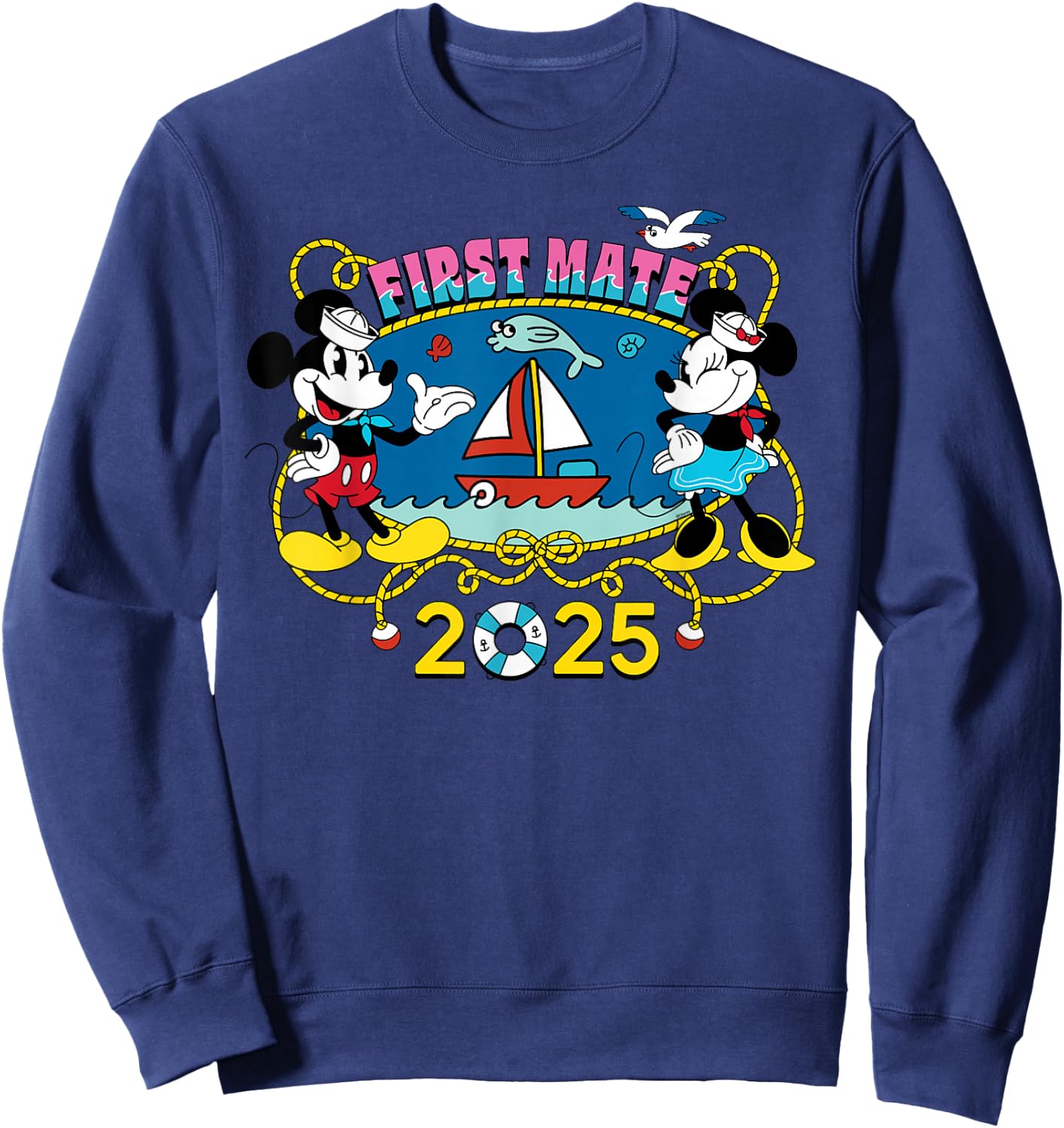 Disney Cruise 2025 Family Group Vacation Matching First Mate Sweatshirt - Sweatshirt | Navy