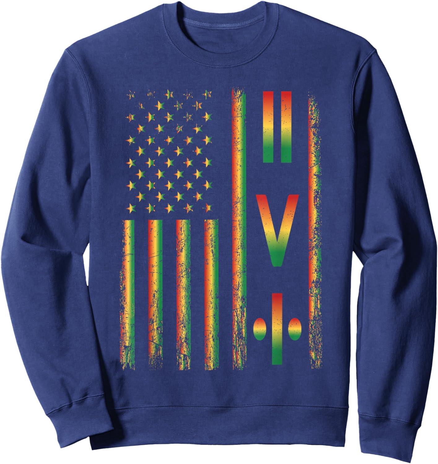 Juneteenth Equality is Greater Than Division Juneteenth Flag Sweatshirt - Sweatshirt | Navy