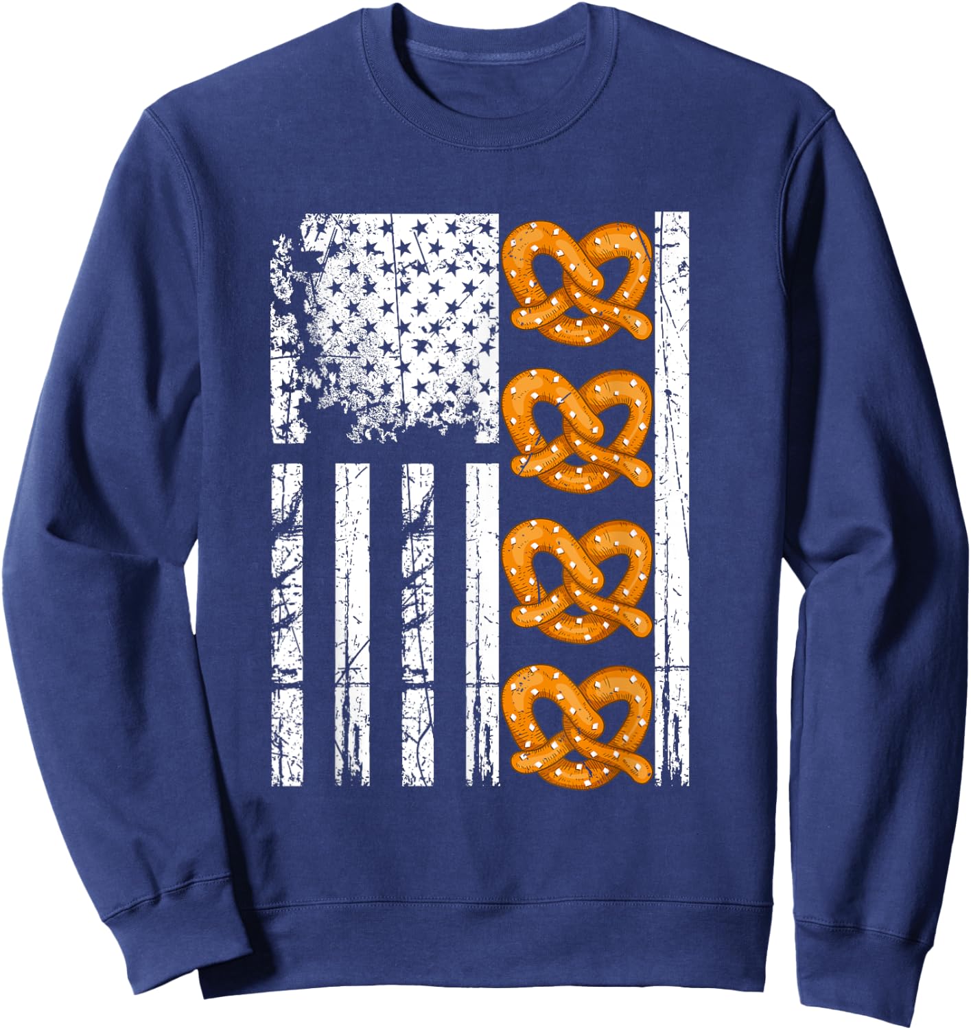 I Love Pretzels for Pretzel Day Funny Office Wear Gifts Sweatshirt - Sweatshirt | Navy