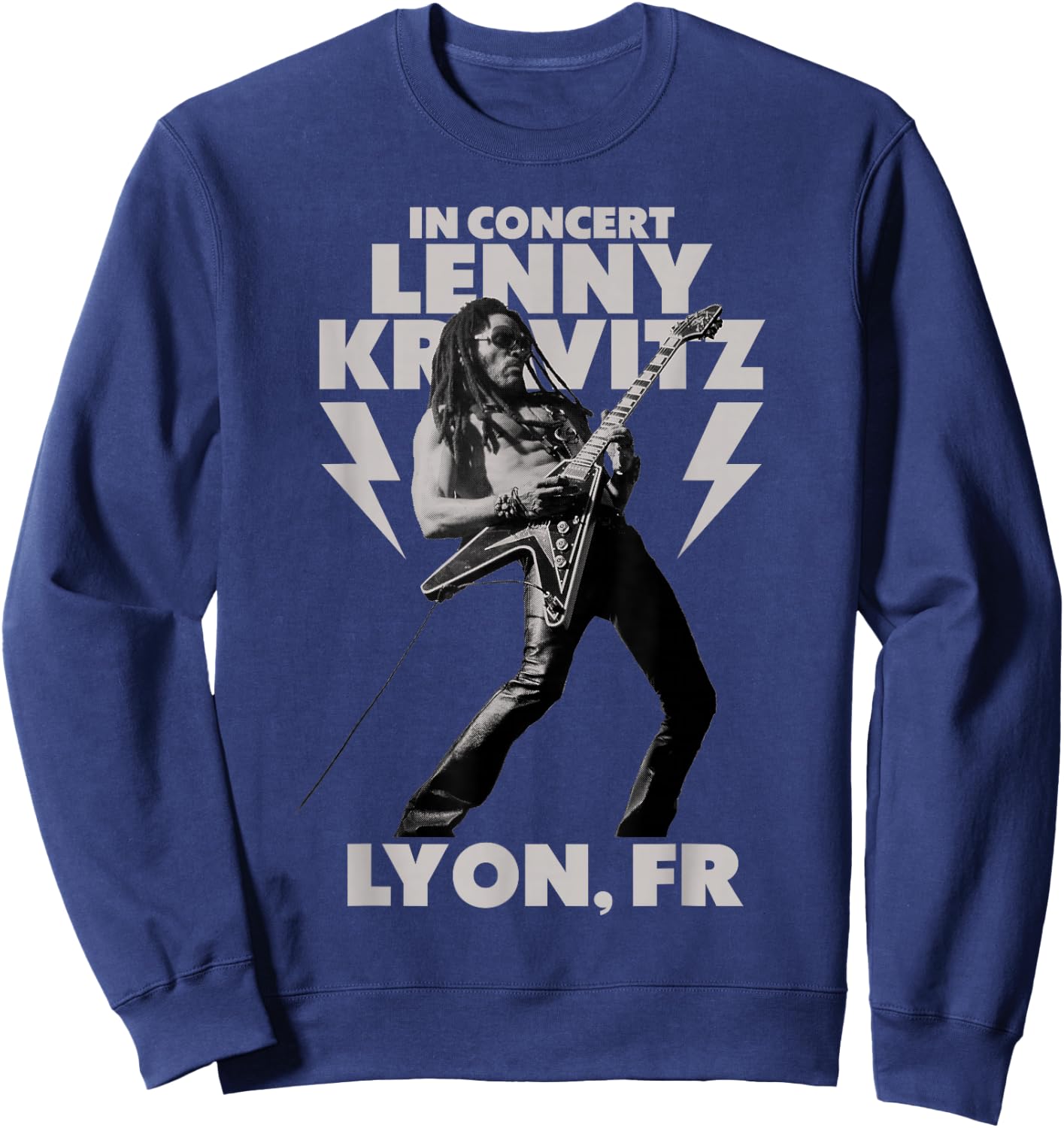 Lenny Kravitz – Blue Electric Light Tour 2025 Lyon , Black, S Sweatshirt - Sweatshirt | Navy